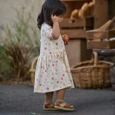 Nature Baby Saturday Dress - Petite Flora Stamp Print