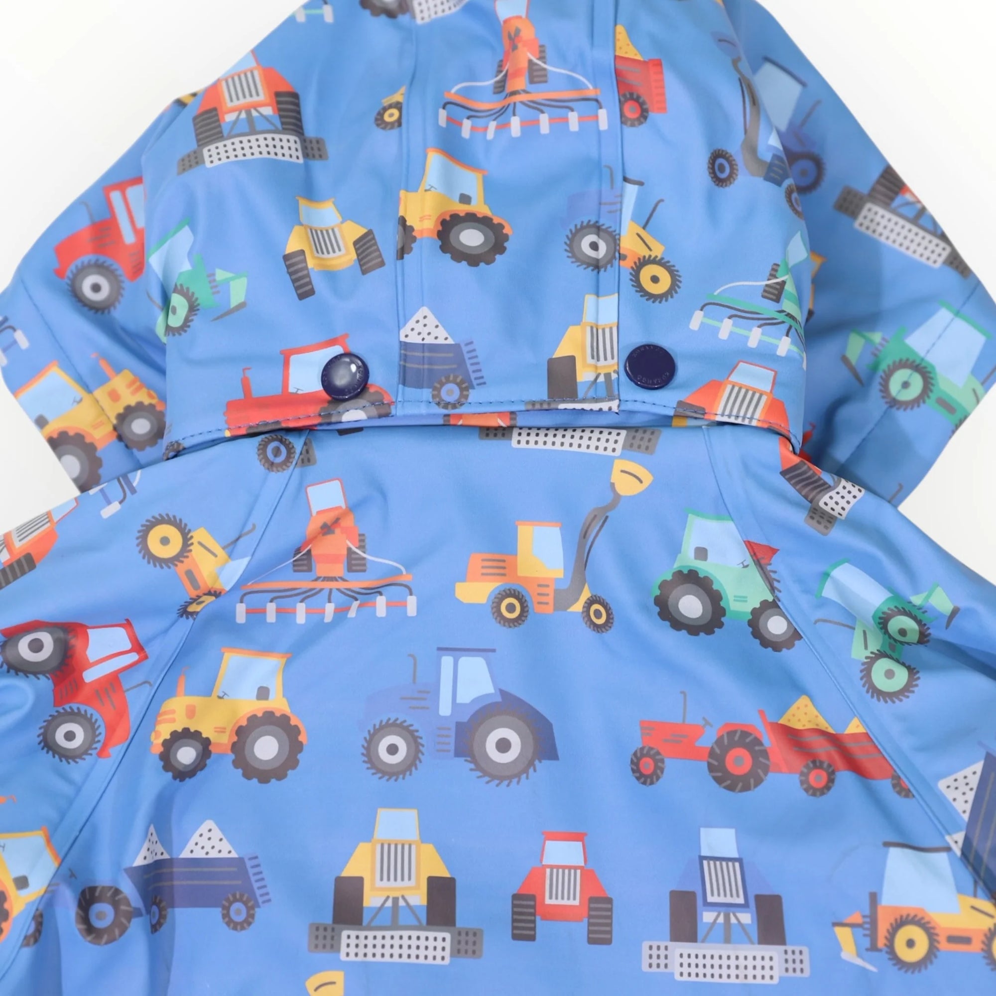 Korango Farm Machine Print Raincoat - Blue