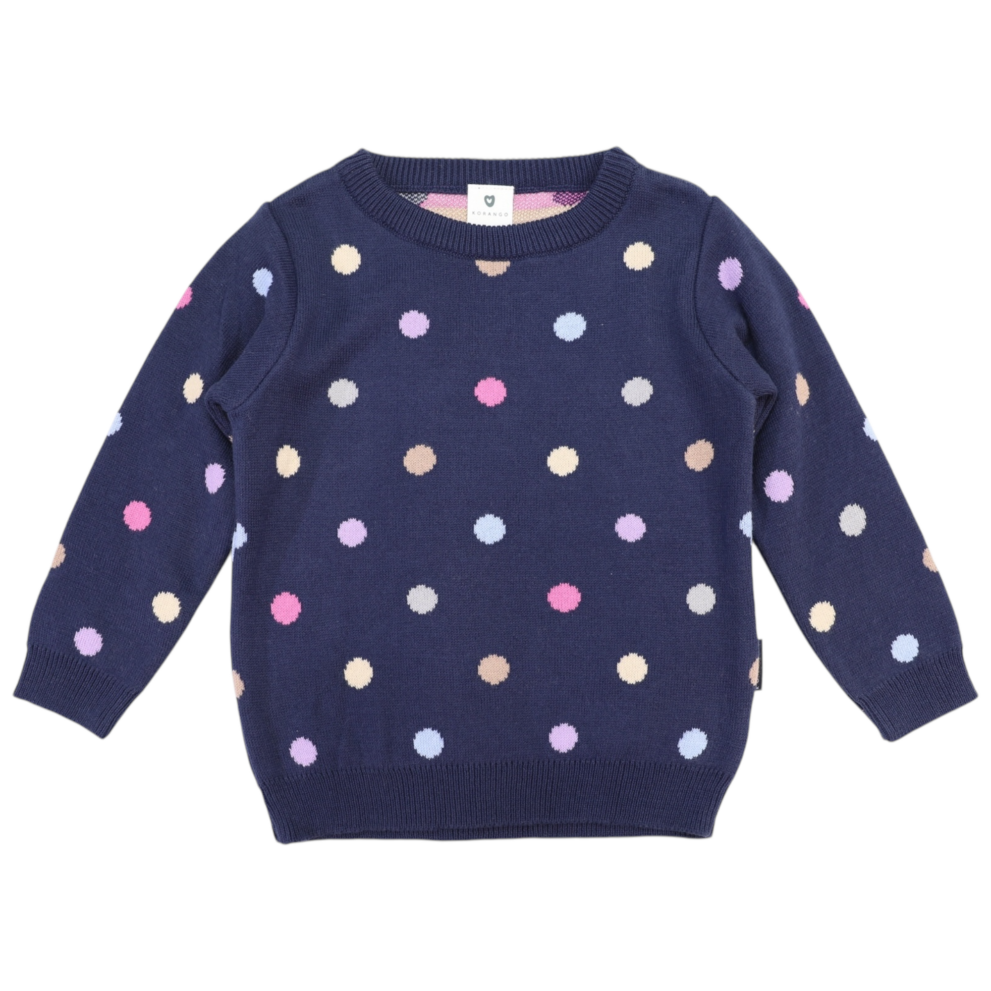 Korango Polkadot Sweater - Navy