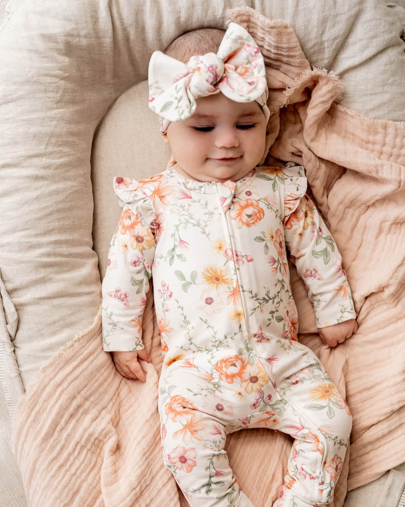 Bebe Emmy Organic Long Sleeve Zipsuit - Emmy Print