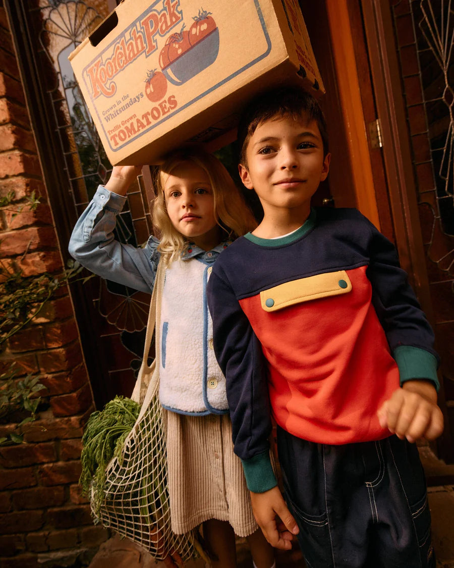 Goldie + Ace Colour Block Pocket Sweater