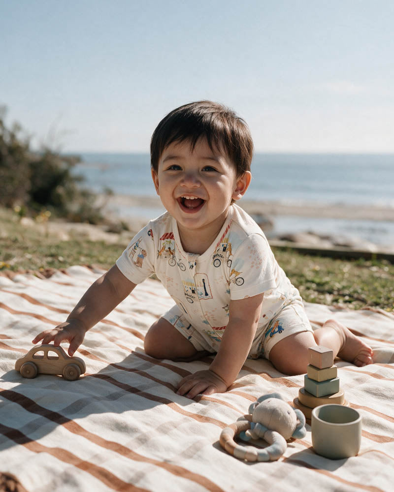 Alexi Organic Ss Zip Romper