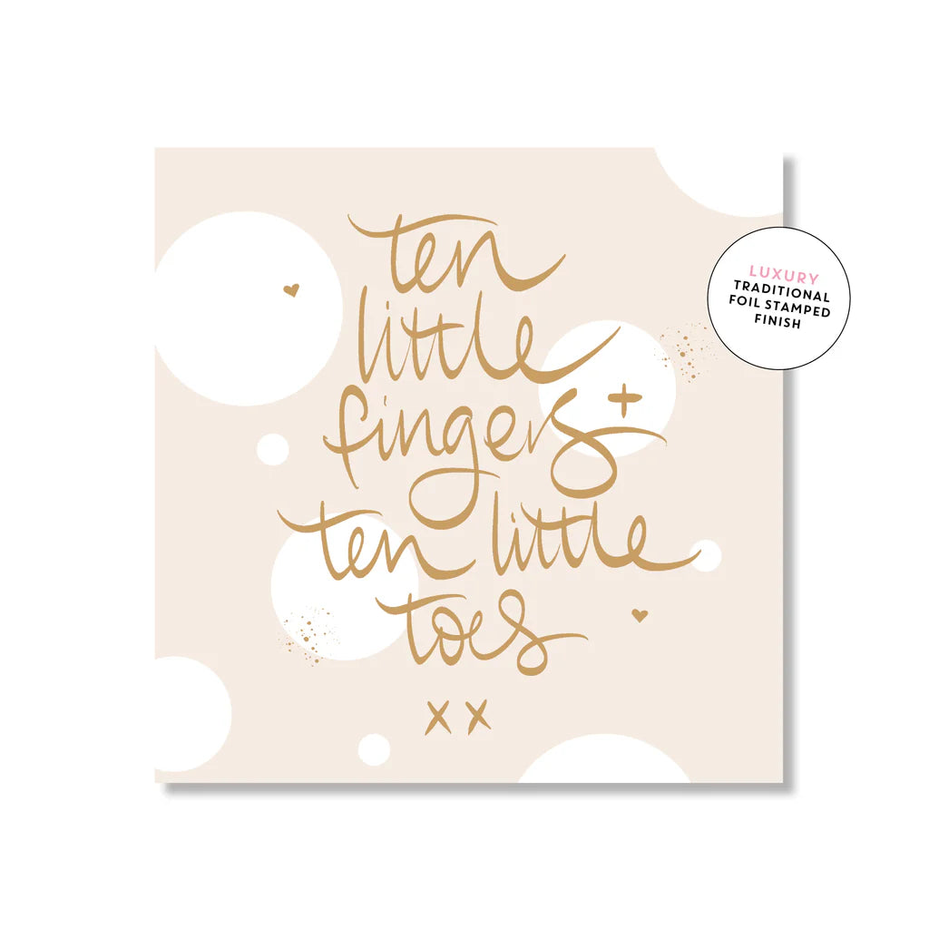Mini Card 10 Little Fingers - Neutral,Almond