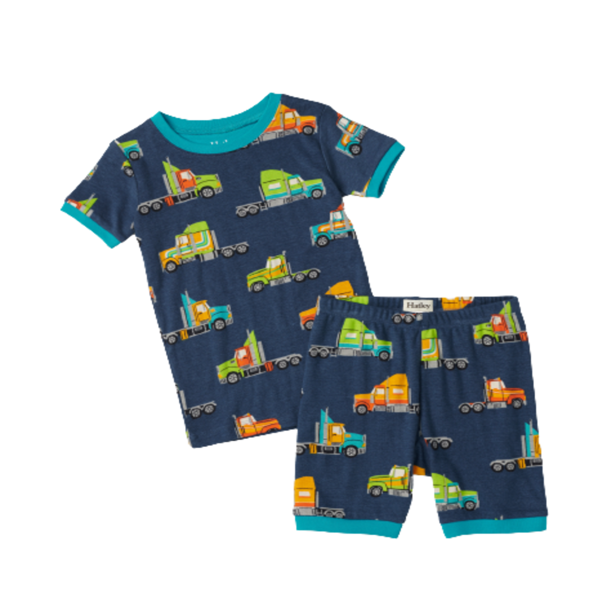 Hatley Big Rigs Short Pyjama Set - Ensign Blue