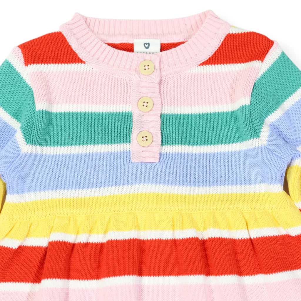 Korango Striped Knit Dress Yellow