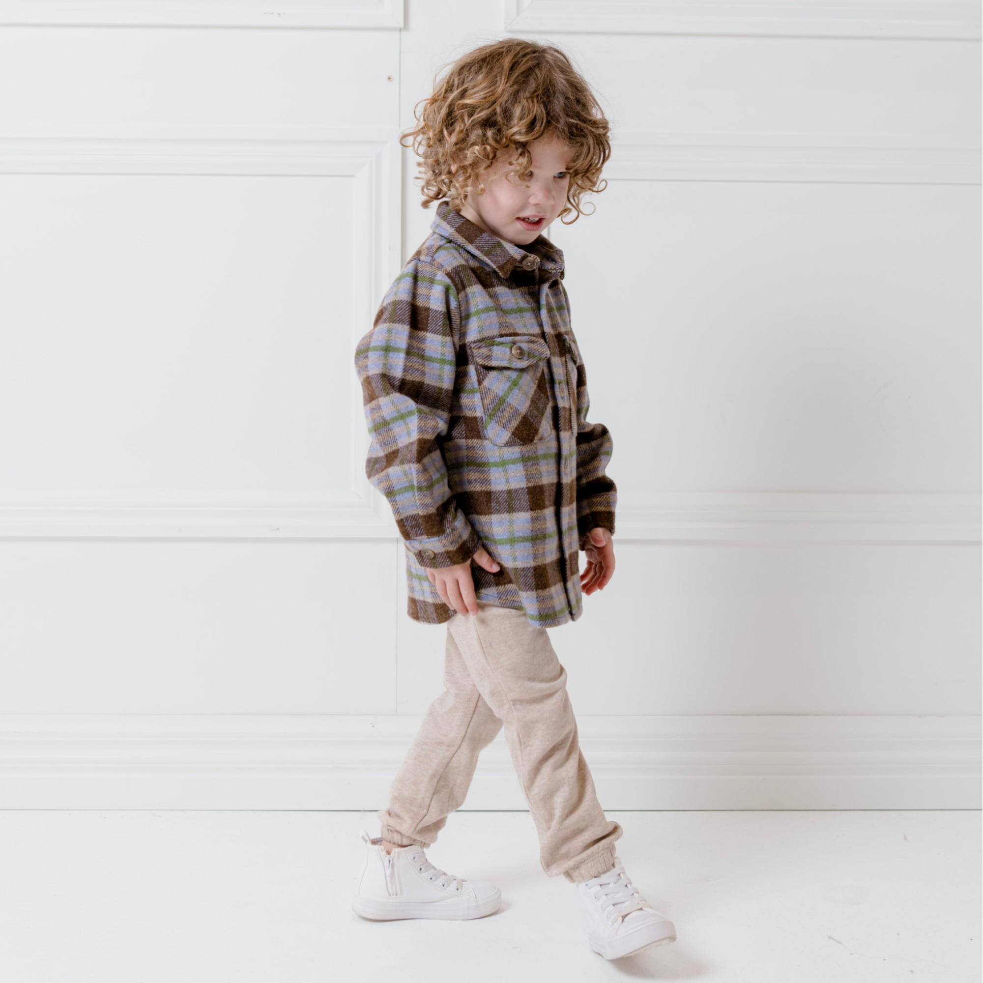 Milky Earth Check Overshirt