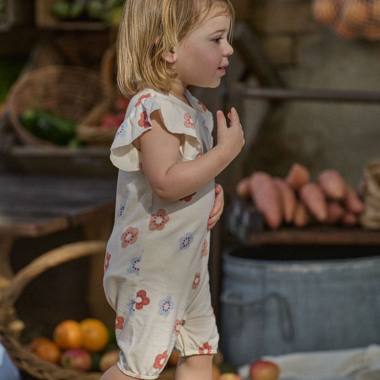 Nature Baby Tilly Suit - Flora Stamp Print