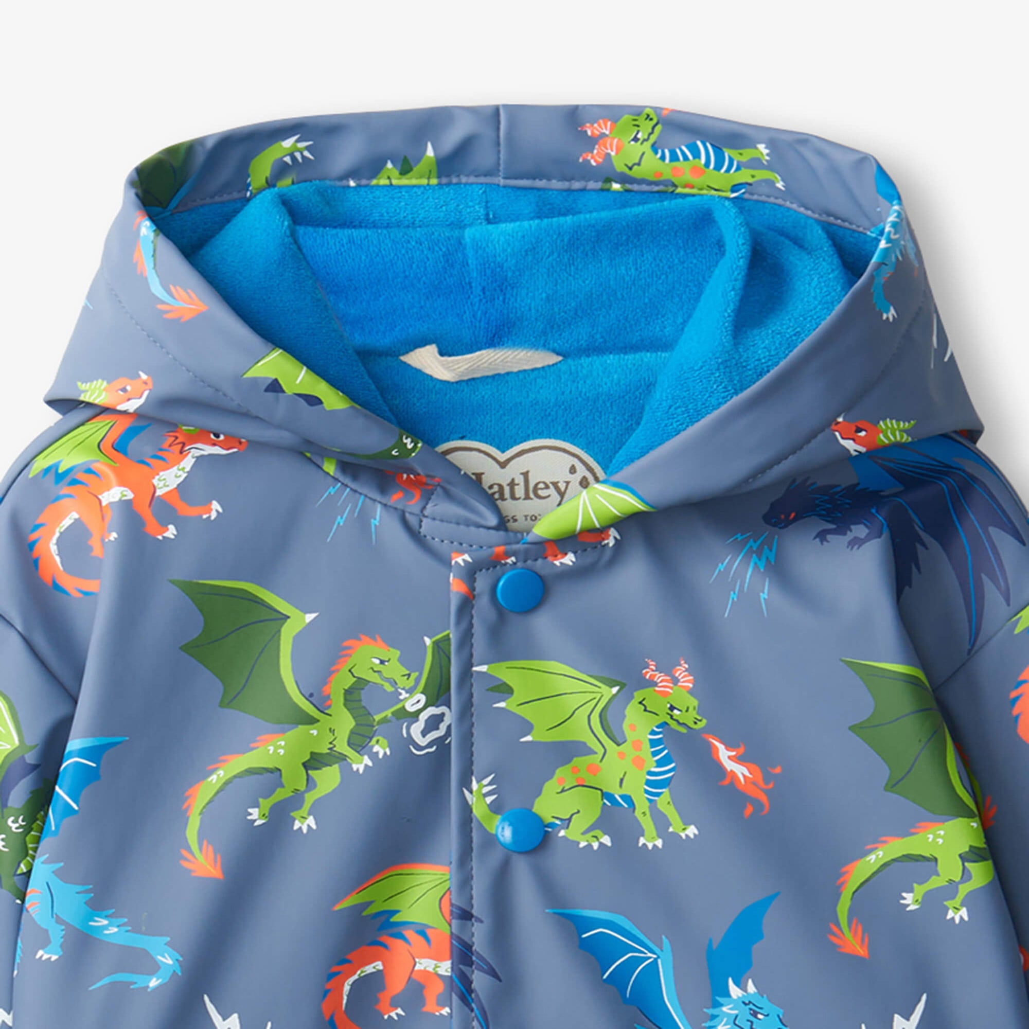 Hatley Dragon Realm Raincoat - Bering Sea