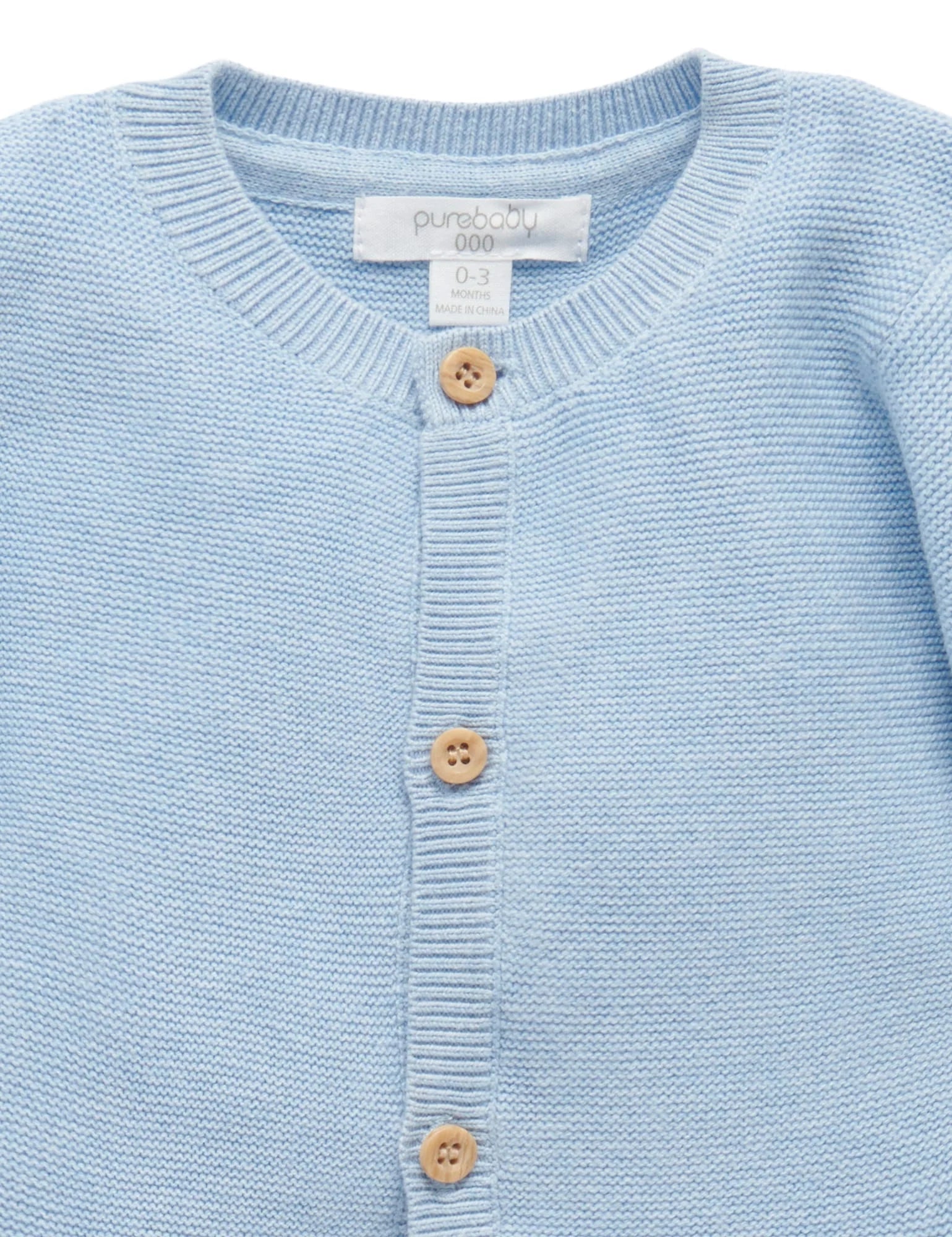 Purebaby Textured Cardigan - Blue