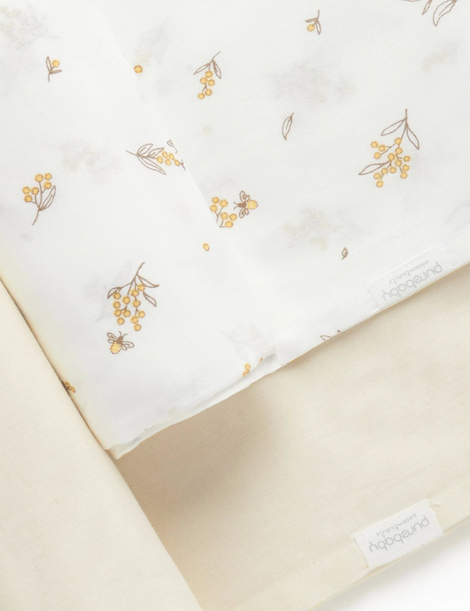 Purebaby 2 Pack Muslin Wrap - Wheat Wattle Bee