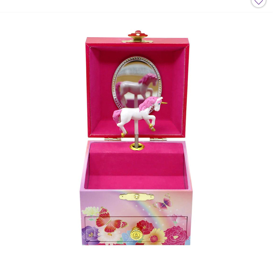 Unicorn Butterfly Musical Jewellery Box - Small