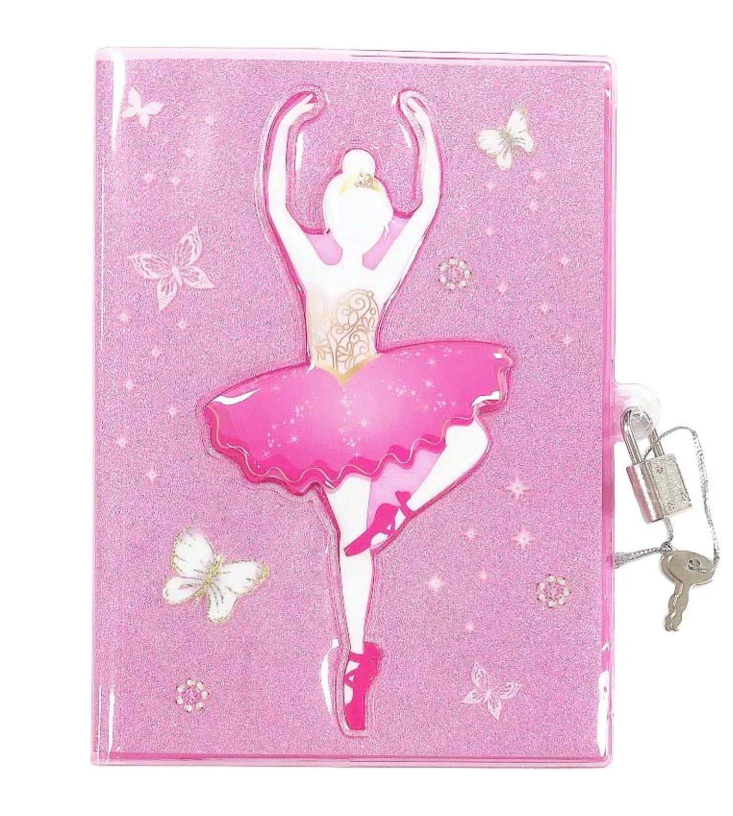 Pink Poppy Ballet Butterfly Lockable Diary