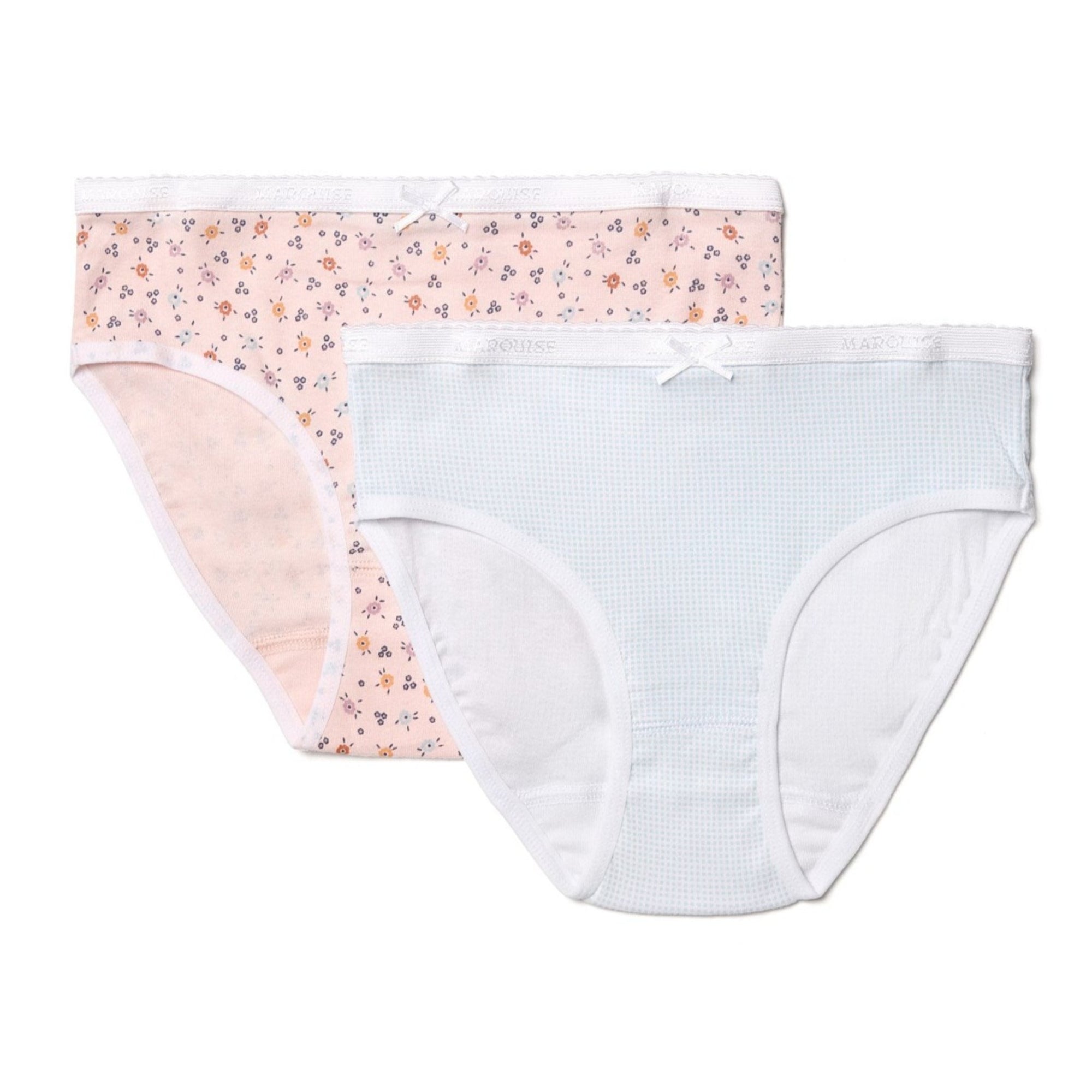 Marquise 2 Pack Girls Underwear - Geo - Green/ Floral Print
