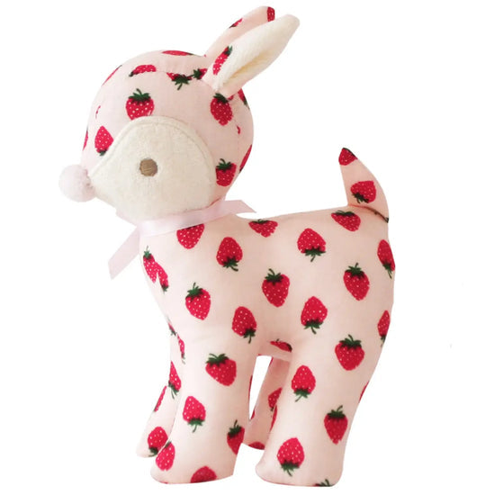 Alimrose Baby Deer Rattle - Strawberry