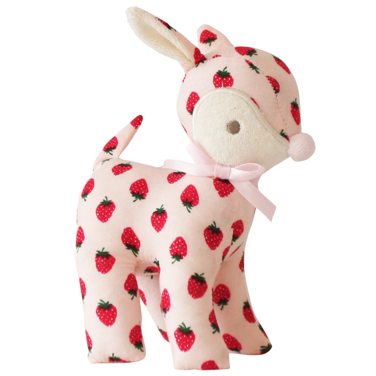 Alimrose Baby Deer Rattle - Strawberry