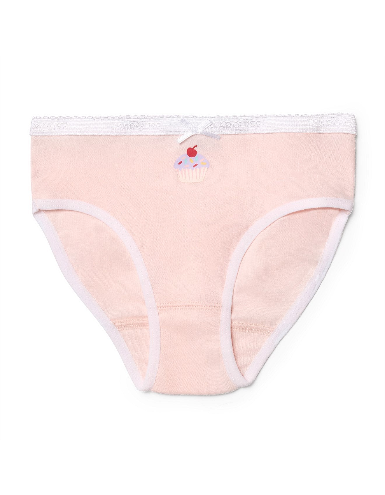 Marquise 2 Pack Girls Underwear - Cupcakes - White/Pink