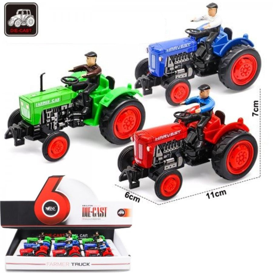 Pull-back Farm Tractor - Assorted Colours