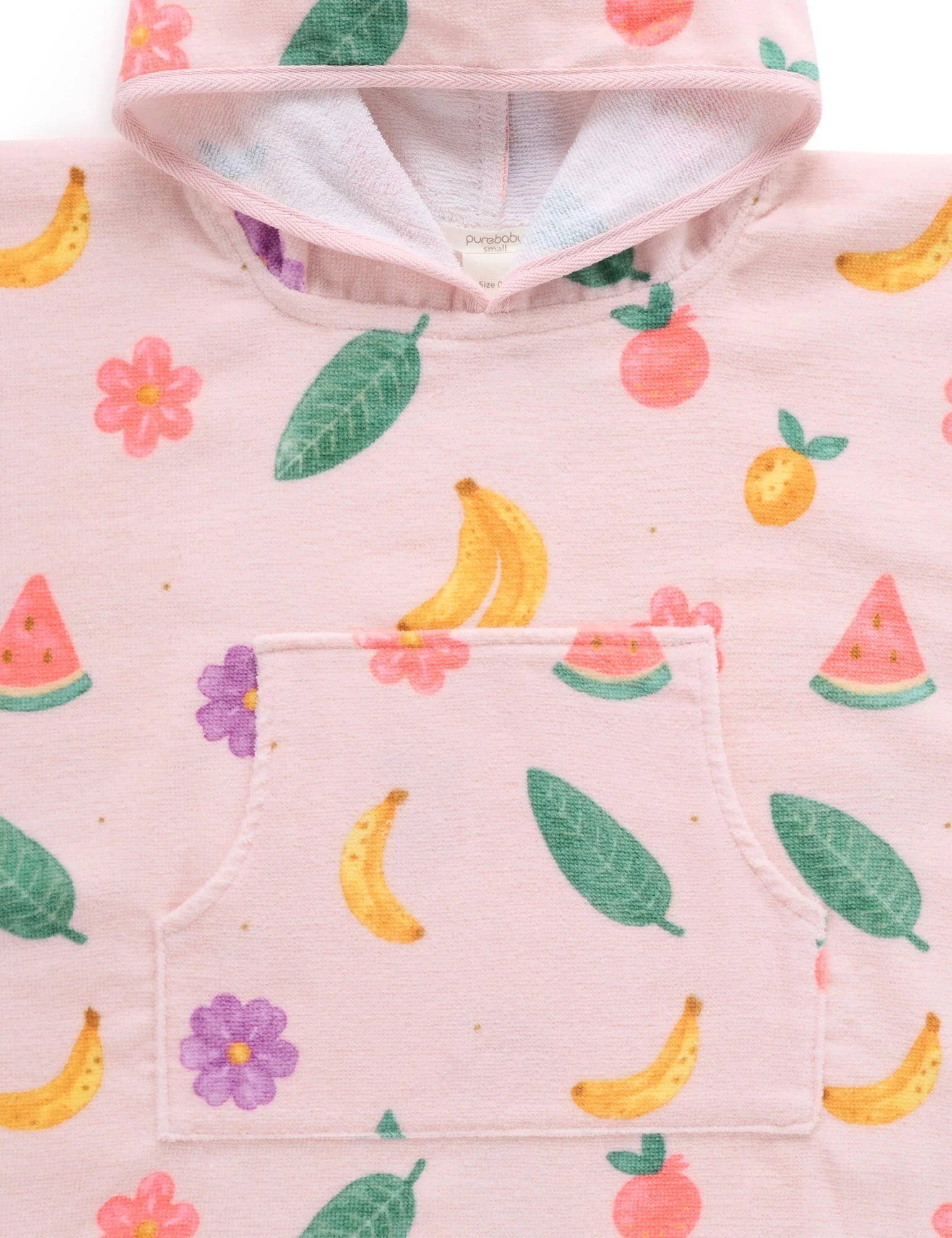 Purebaby Towelling Poncho - Tropical Fruity Print