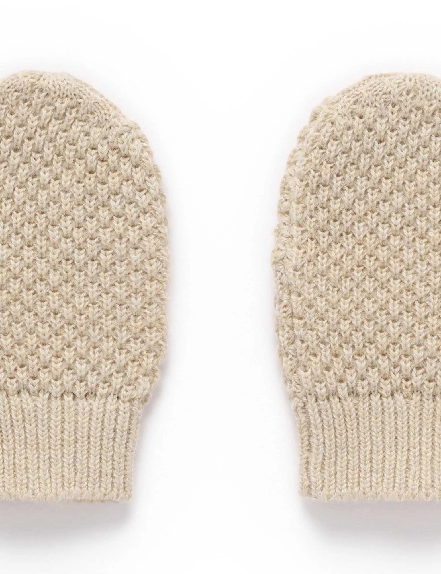 Purebaby Knitted Mittens - Oatmeal Melange
