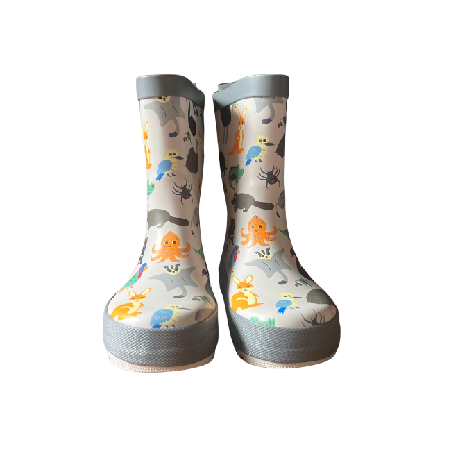 Korango Australian Animal Printed Gumboot - Grey