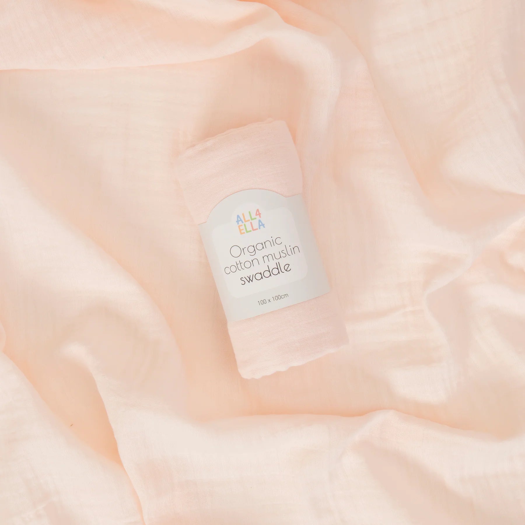 All 4 Ella Muslin Swaddle - Baby Pink