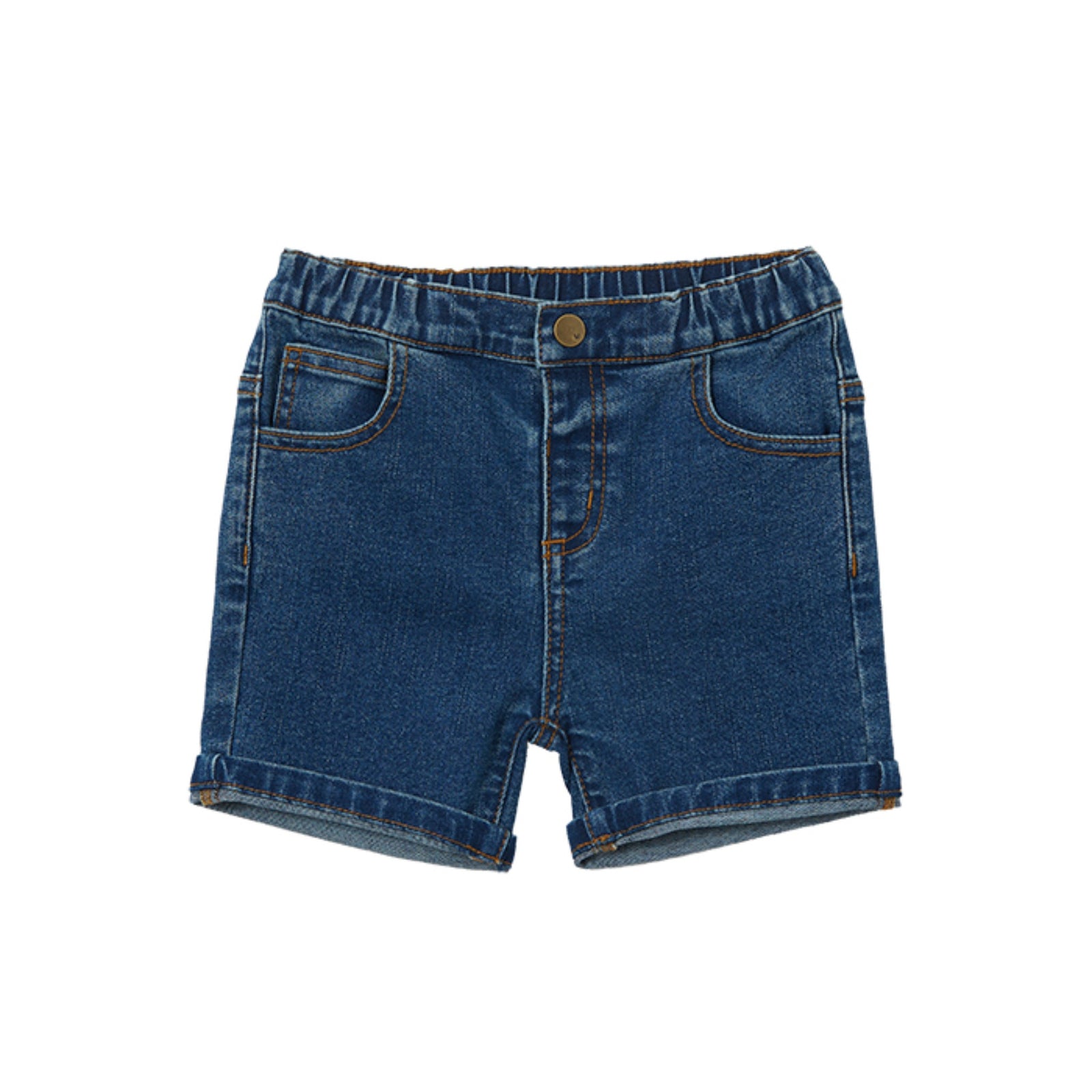 Milky Stone Wash Denim Short - Mid Wash Denim