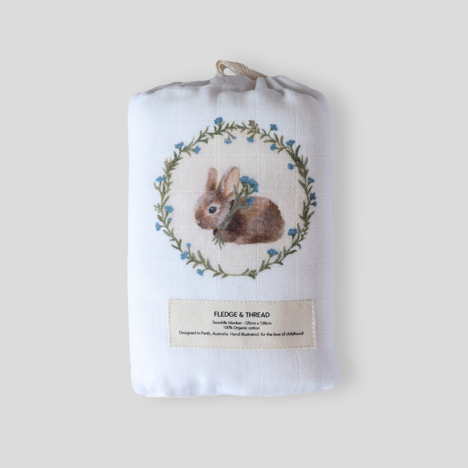 Fledge And Thread Muslin Swaddle - Bunny