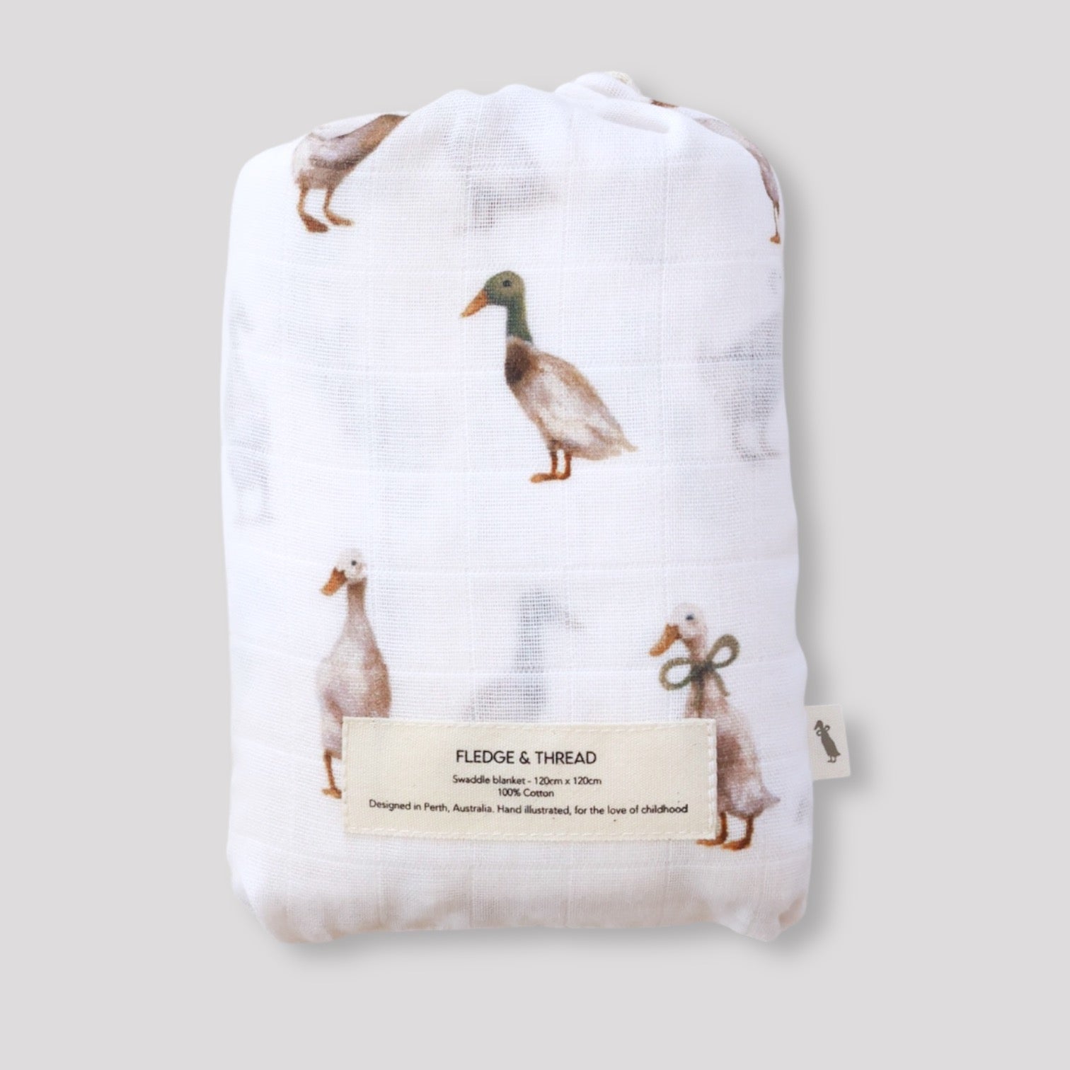 Fledge And Thread Muslin Swaddle - Duck