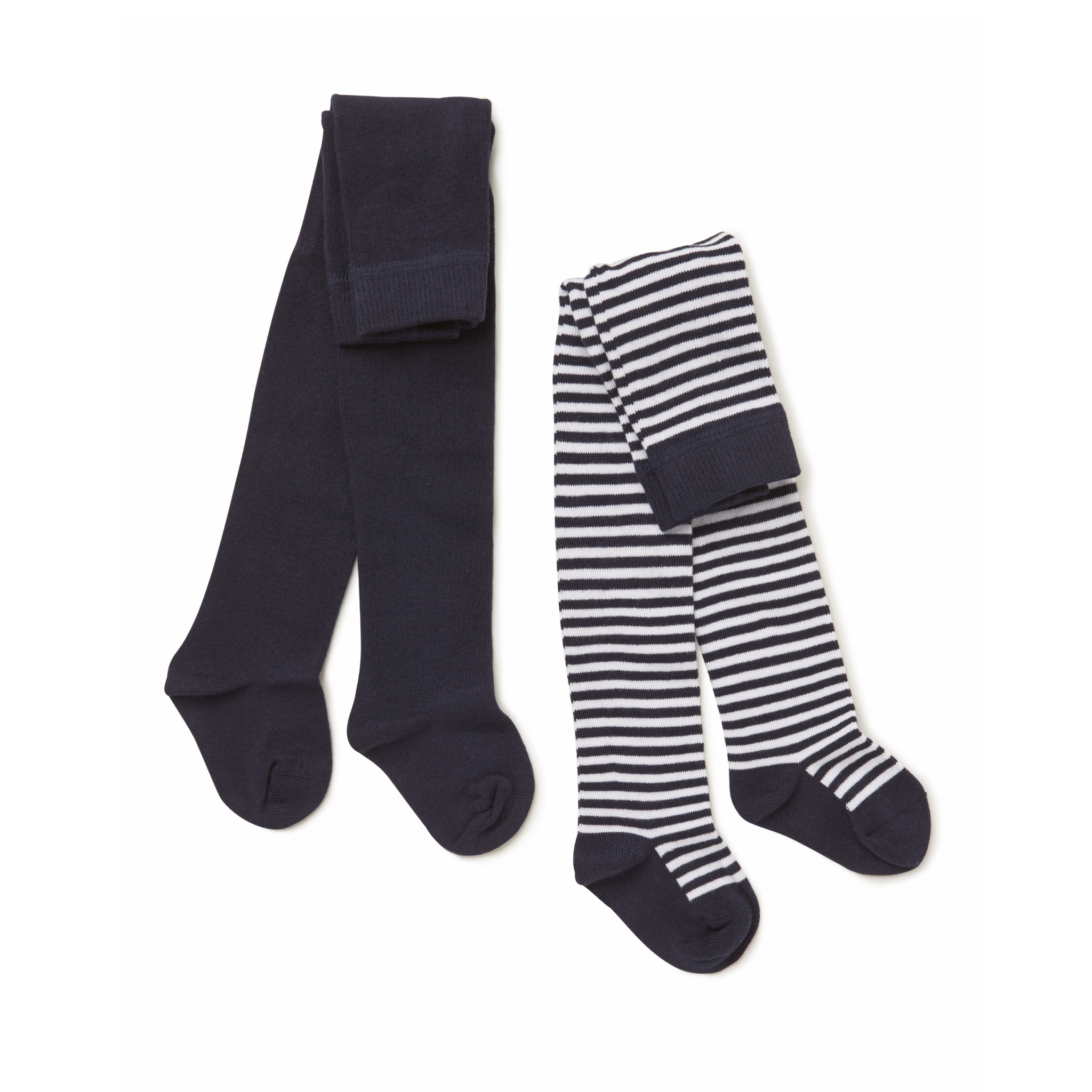 Marquise Tights Set 2 White Navy Stripe Canterbury Kids