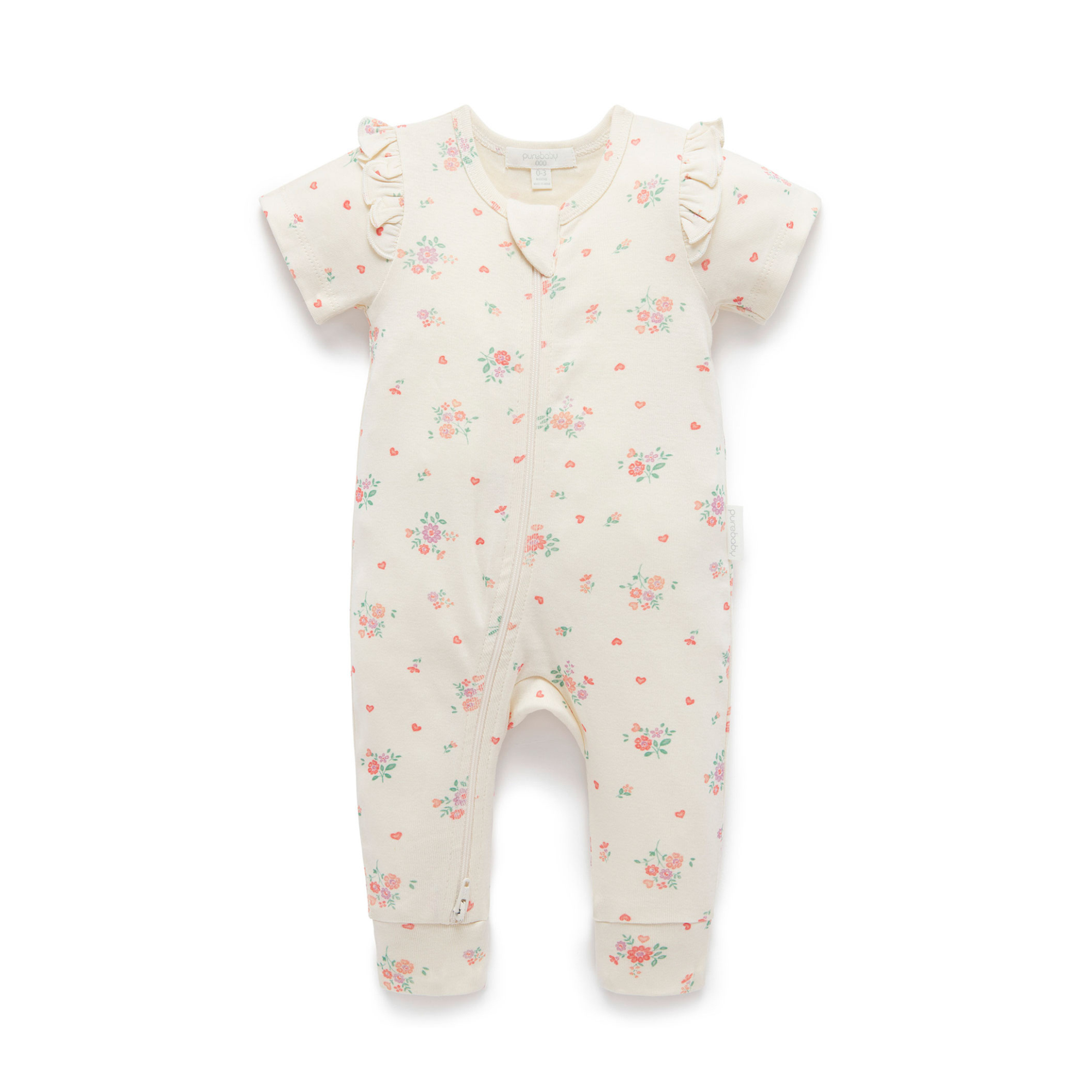 Purebaby Ruffle Zip Growsuit
