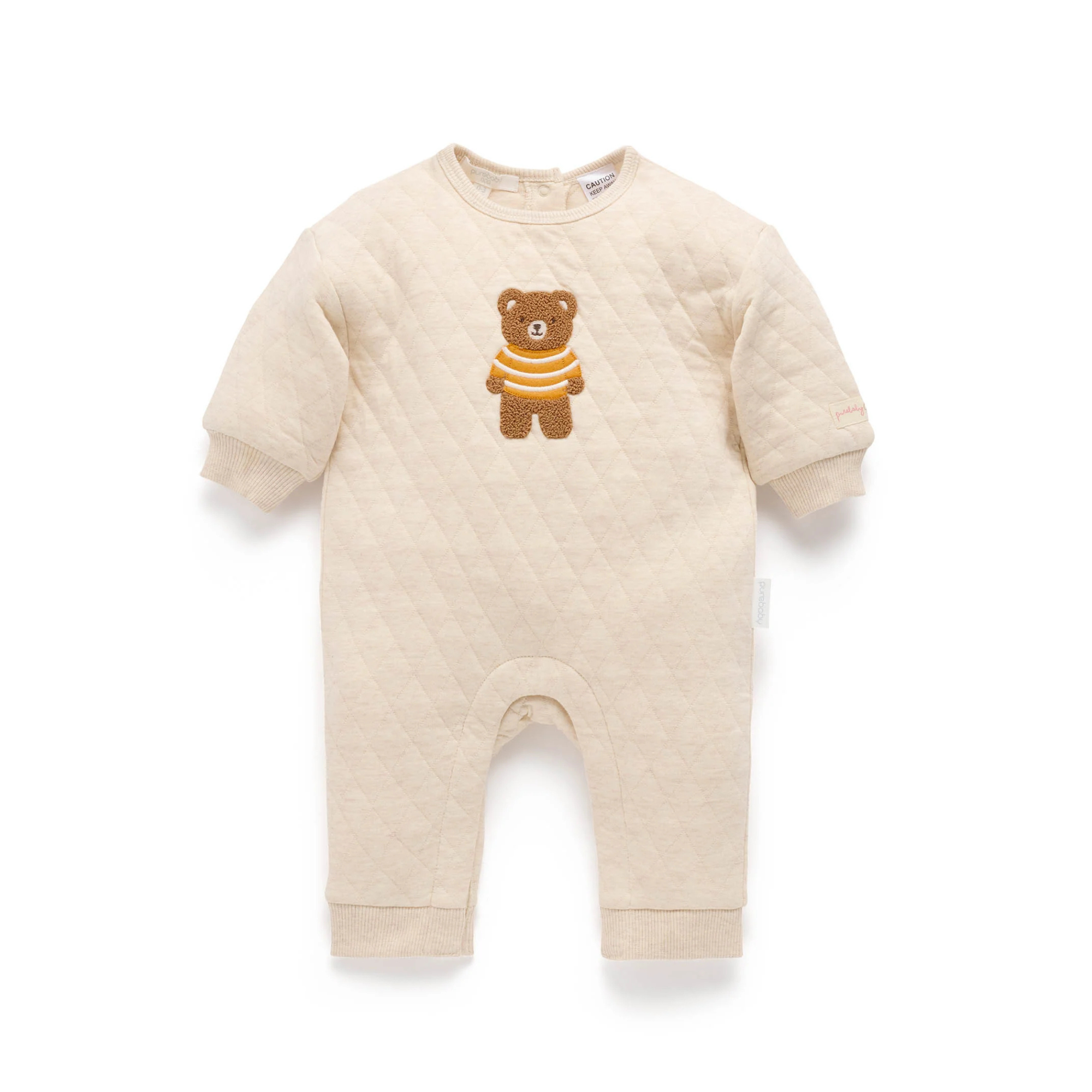 Doggy Quilted Track Growsuit - Wheat Melange