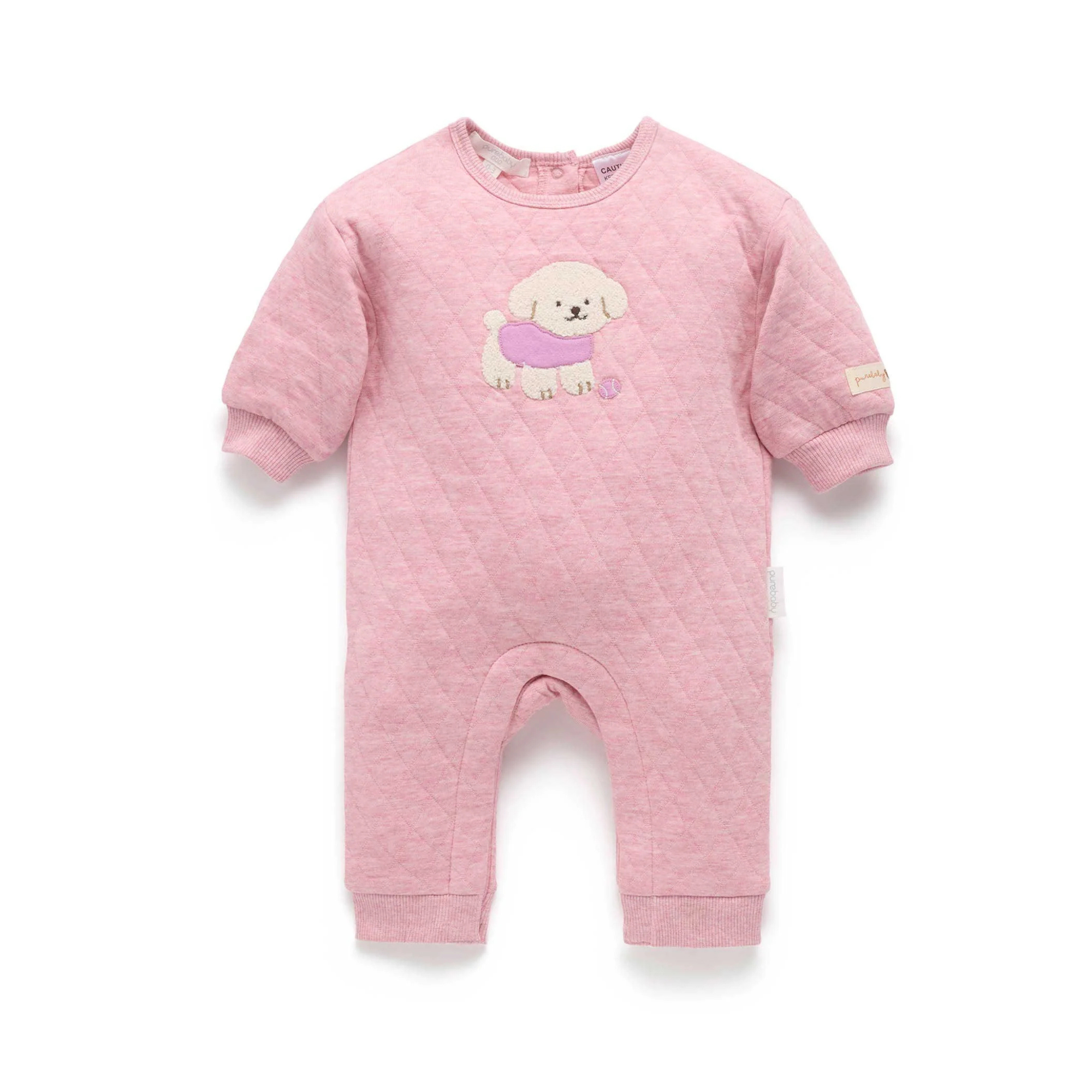 Doggy Quilted Track Growsuit - Petunia Melange