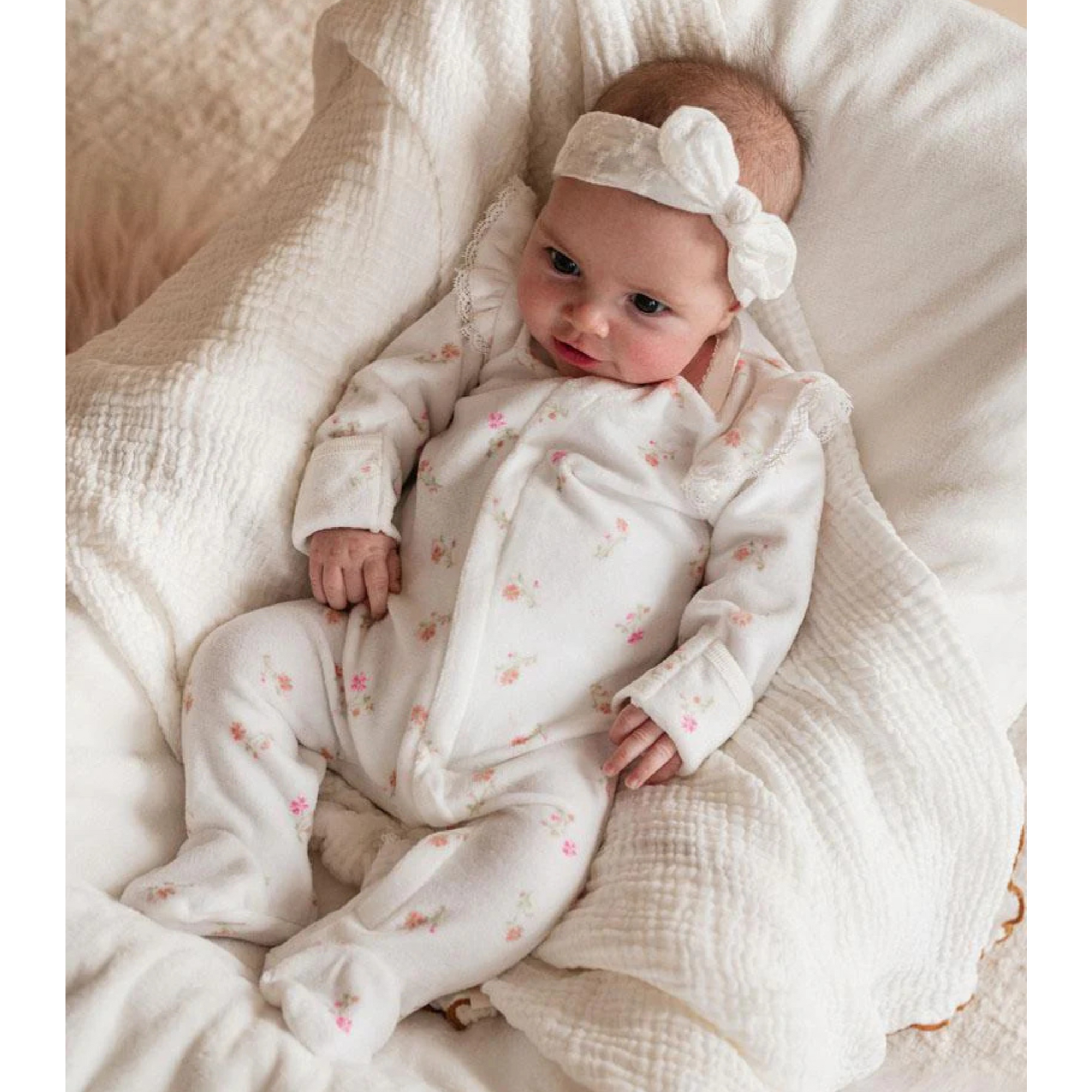 Bebe Molly Ditsy Velour Onesie