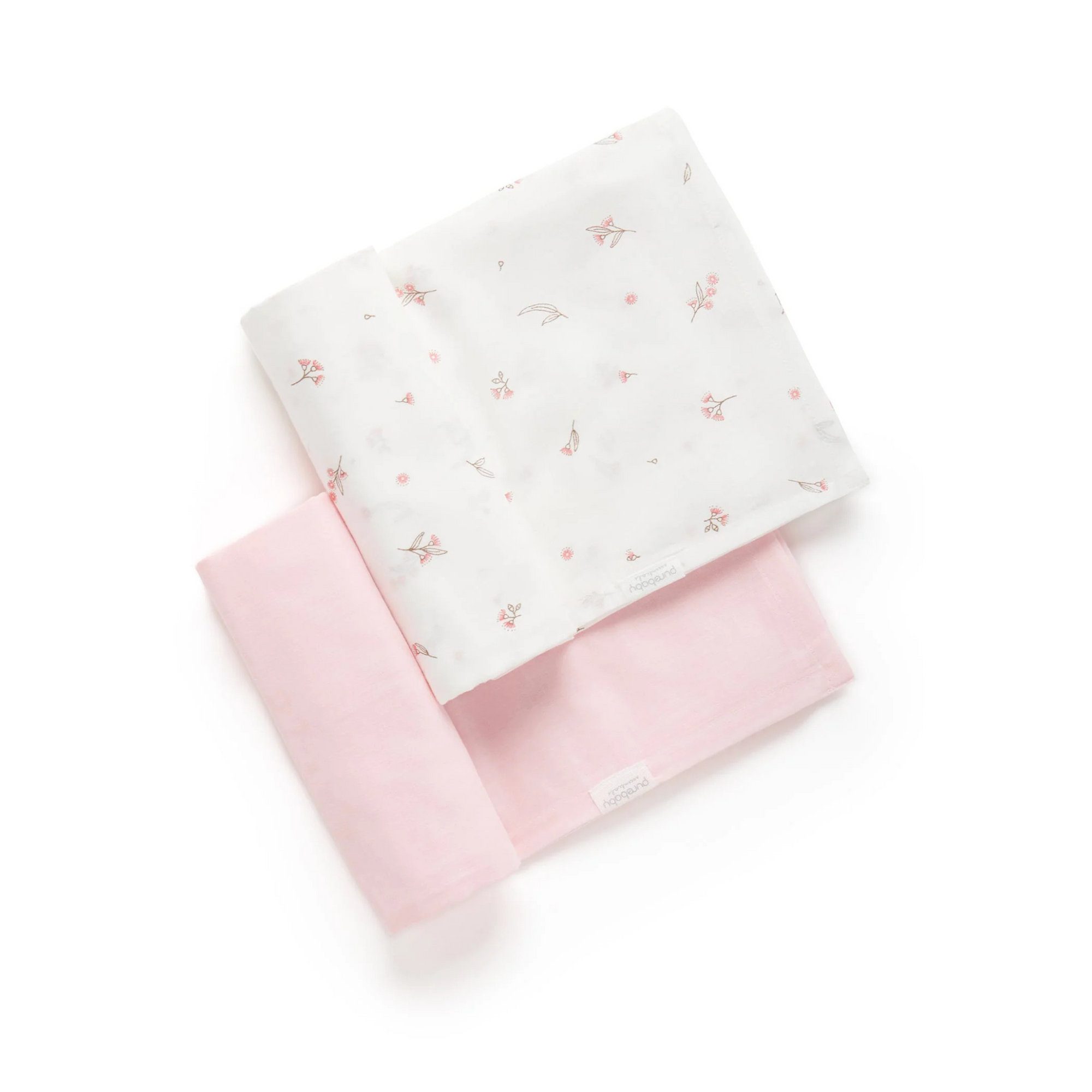 2 Pack Muslin Wrap - Pale Pink Blossom