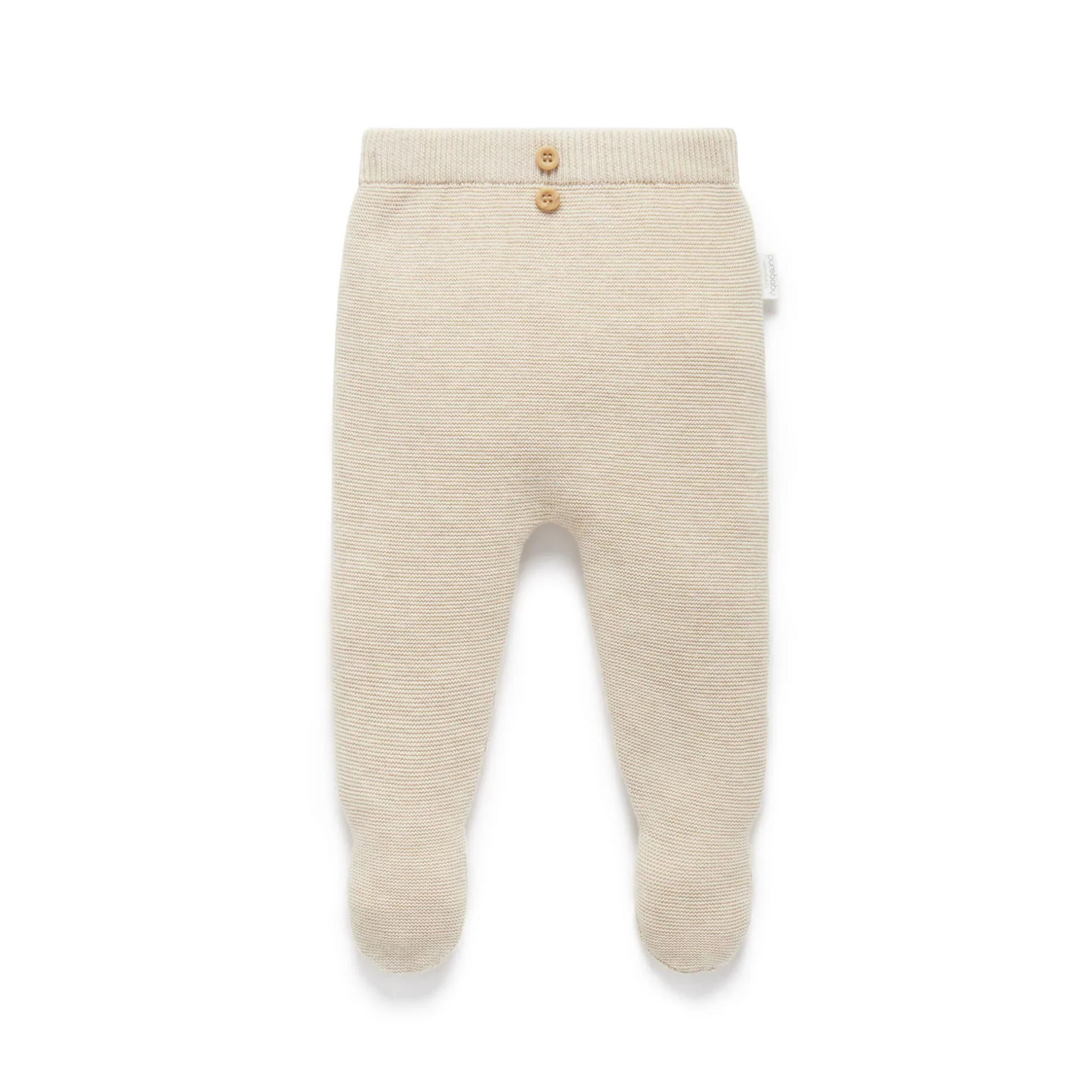 Purebaby Textured Knit Leggings - Wheat Melange