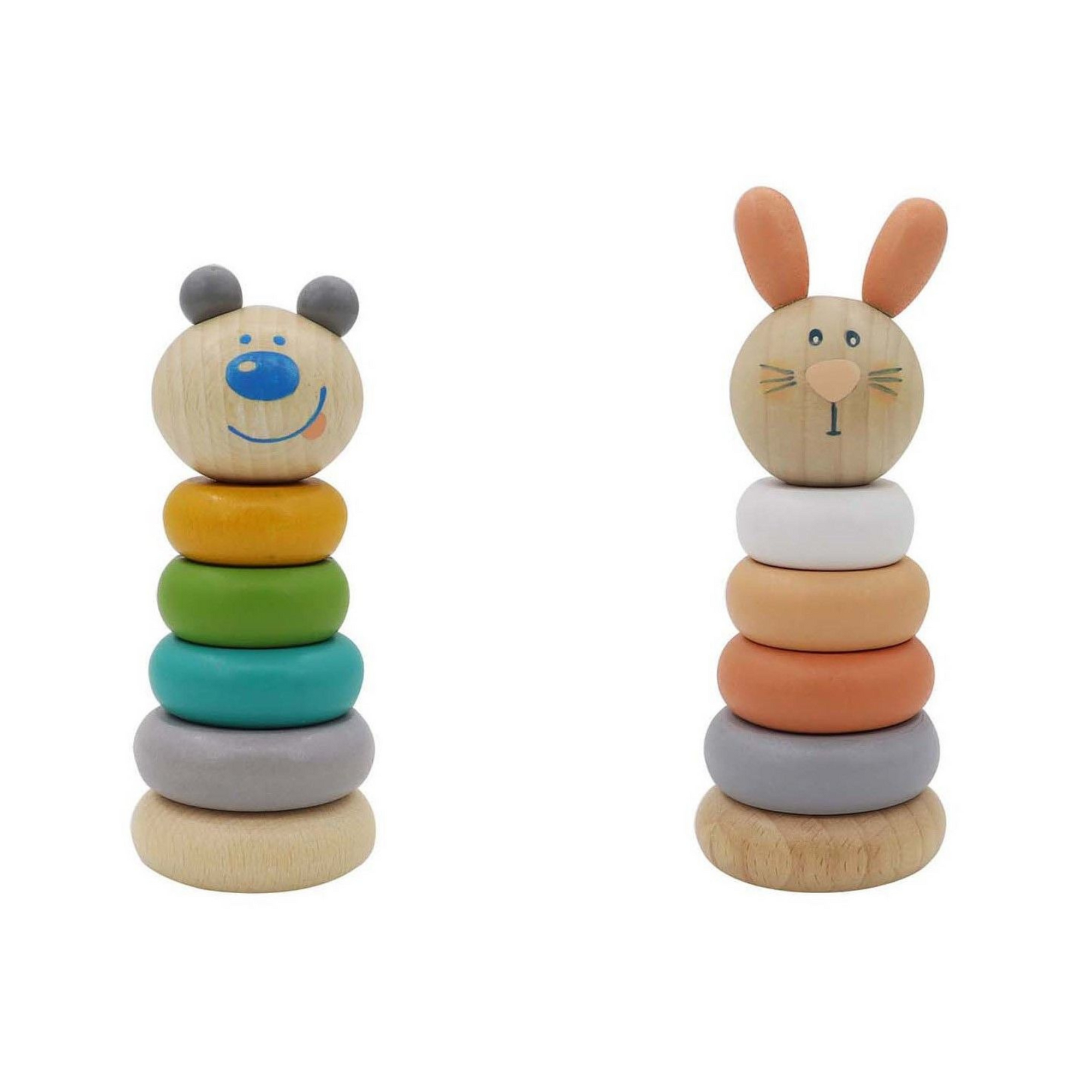 Wooden Bunny & Bear Stacking Toy