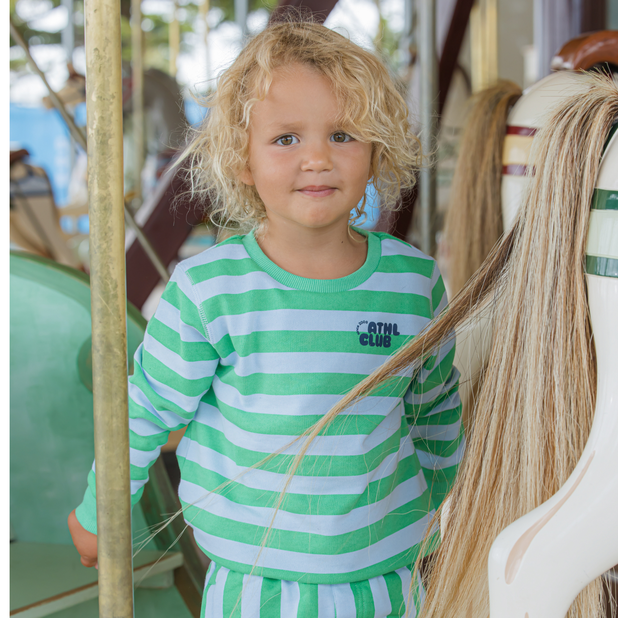 Milky Athl Stripe Fleece Sweat