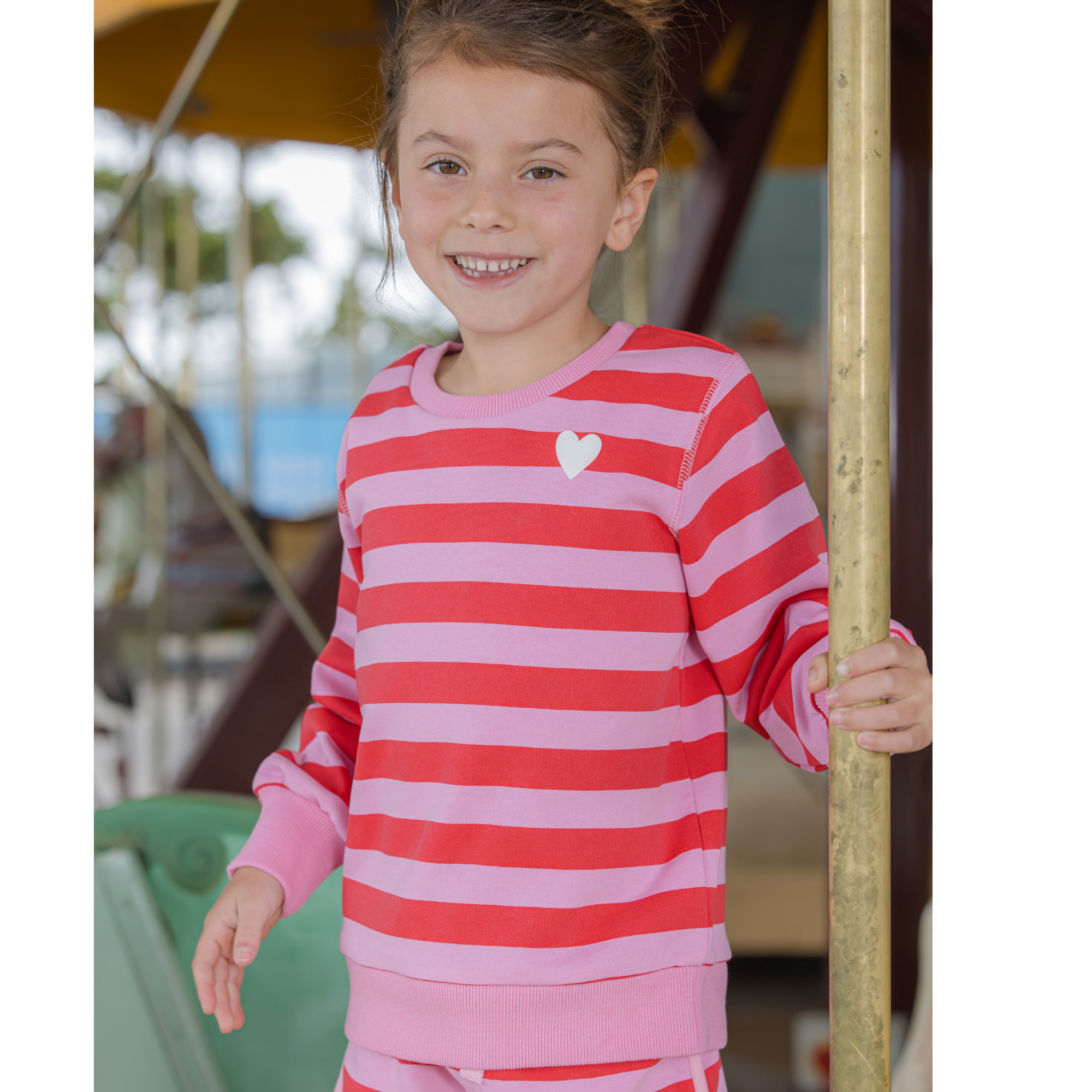 Milky Cherry Stripe Sweat