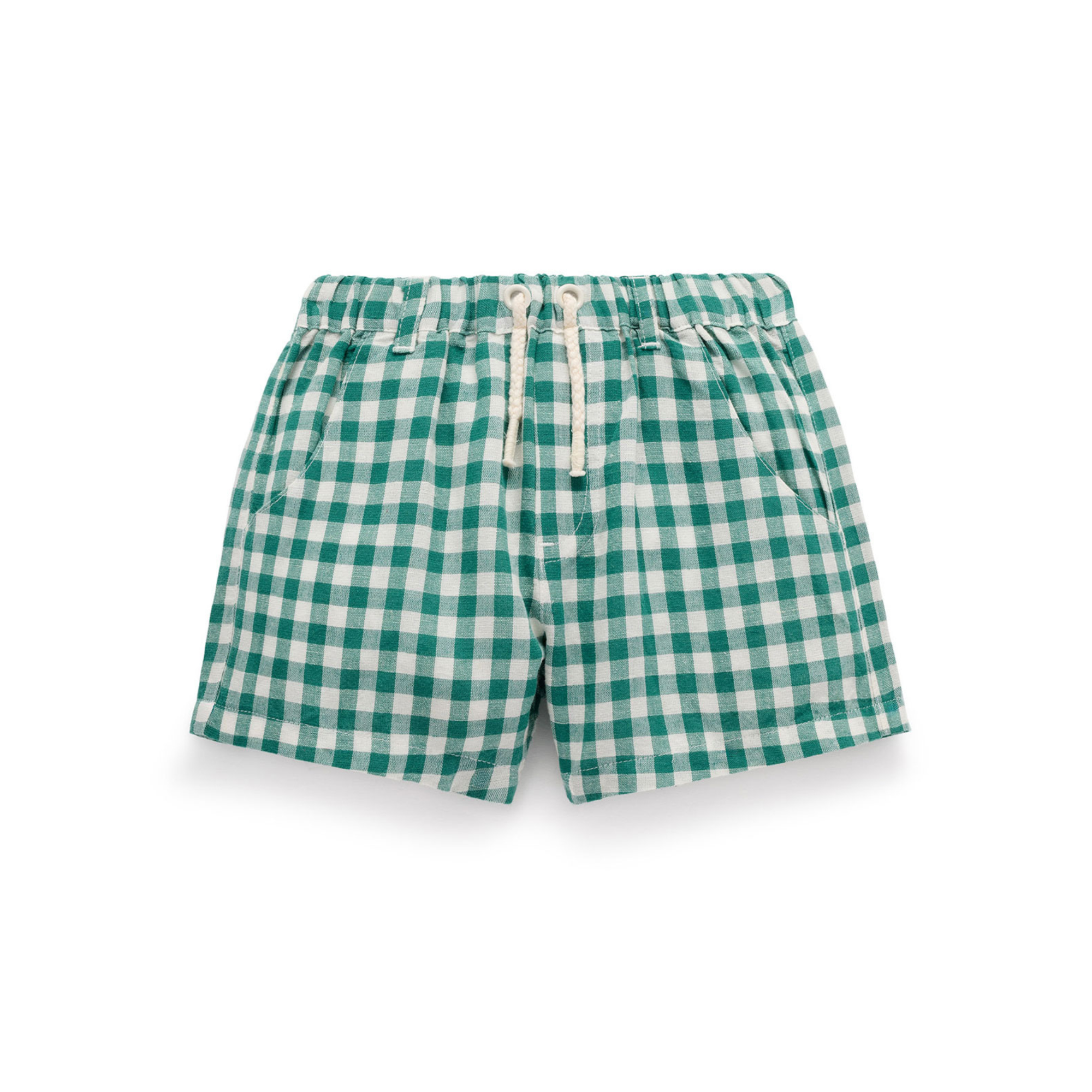 Purebaby Gingham shorts- Coriander