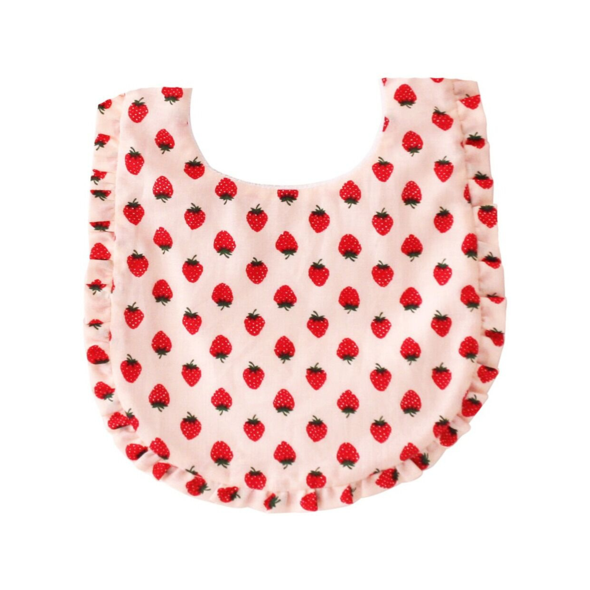 Alimrose Ruffle Edge Bib - Strawberry