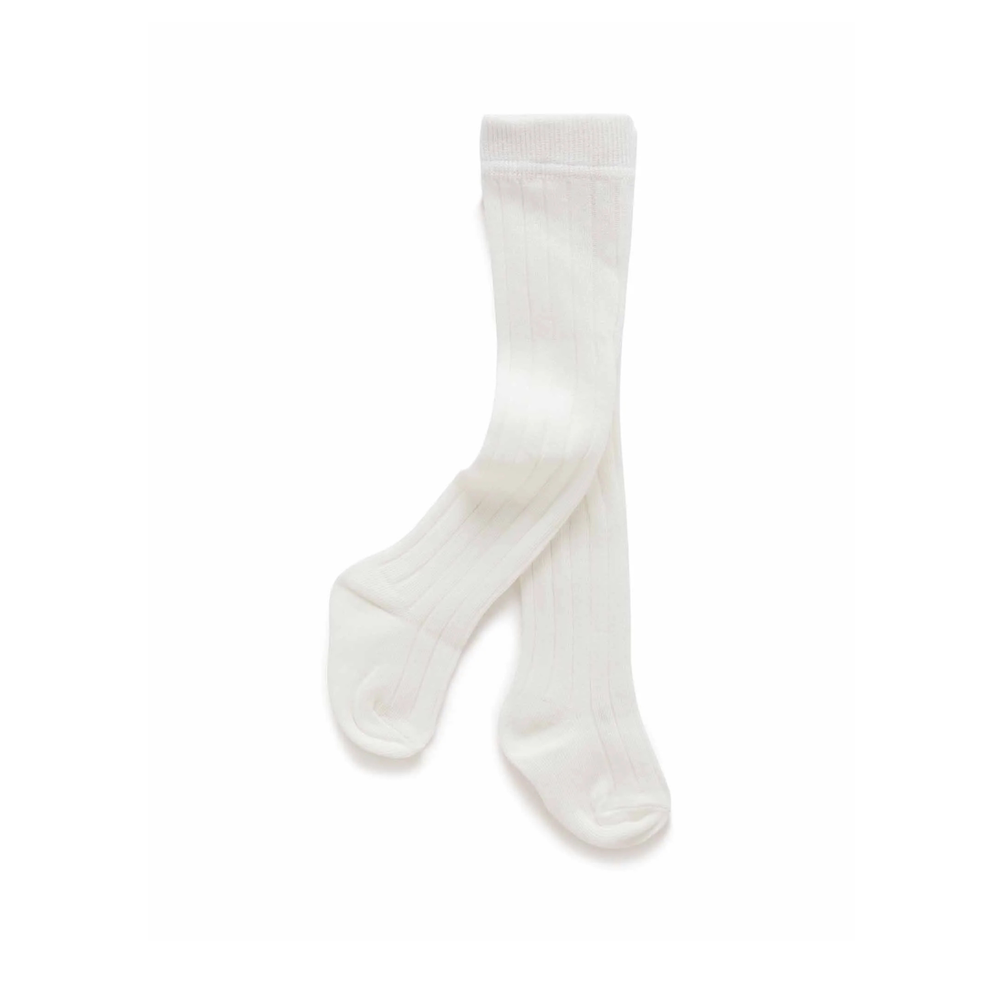 Purebaby Rib Tights - Vanilla