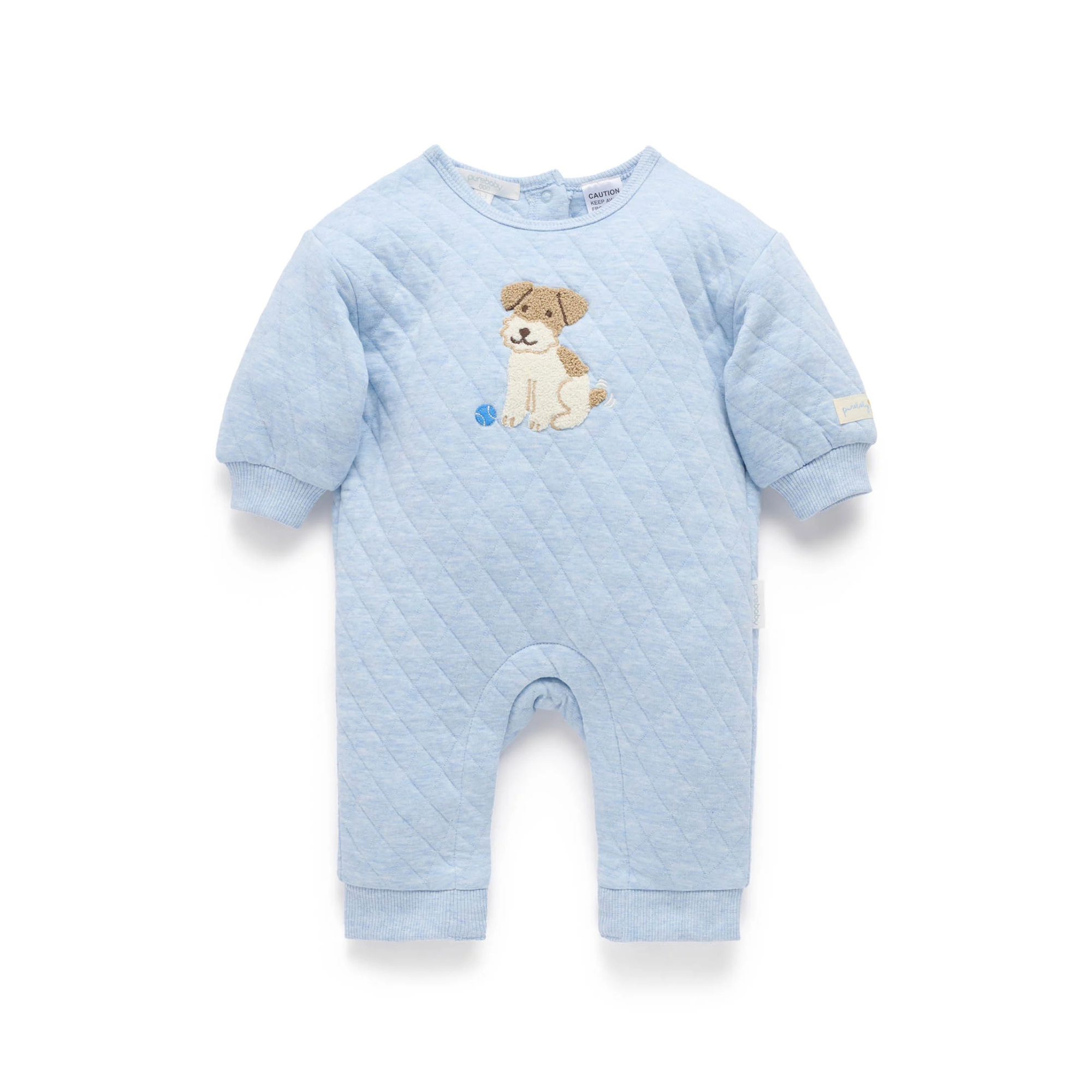 Doggy Quilted Track Growsuit - Sky Melange