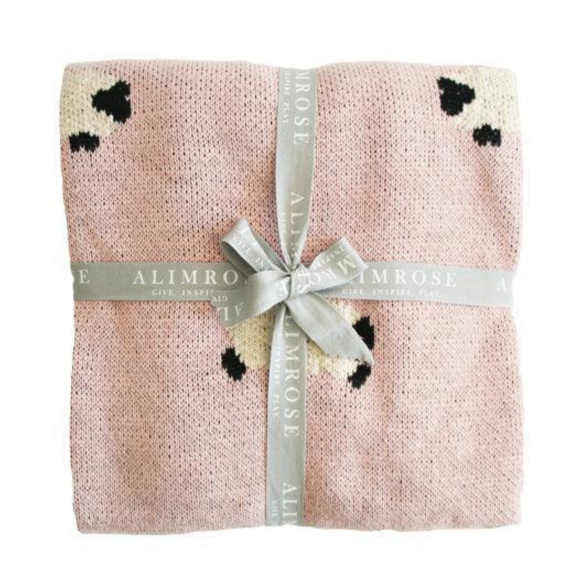 Alimrose Baa Baa Organic Knit Blanket -Pink