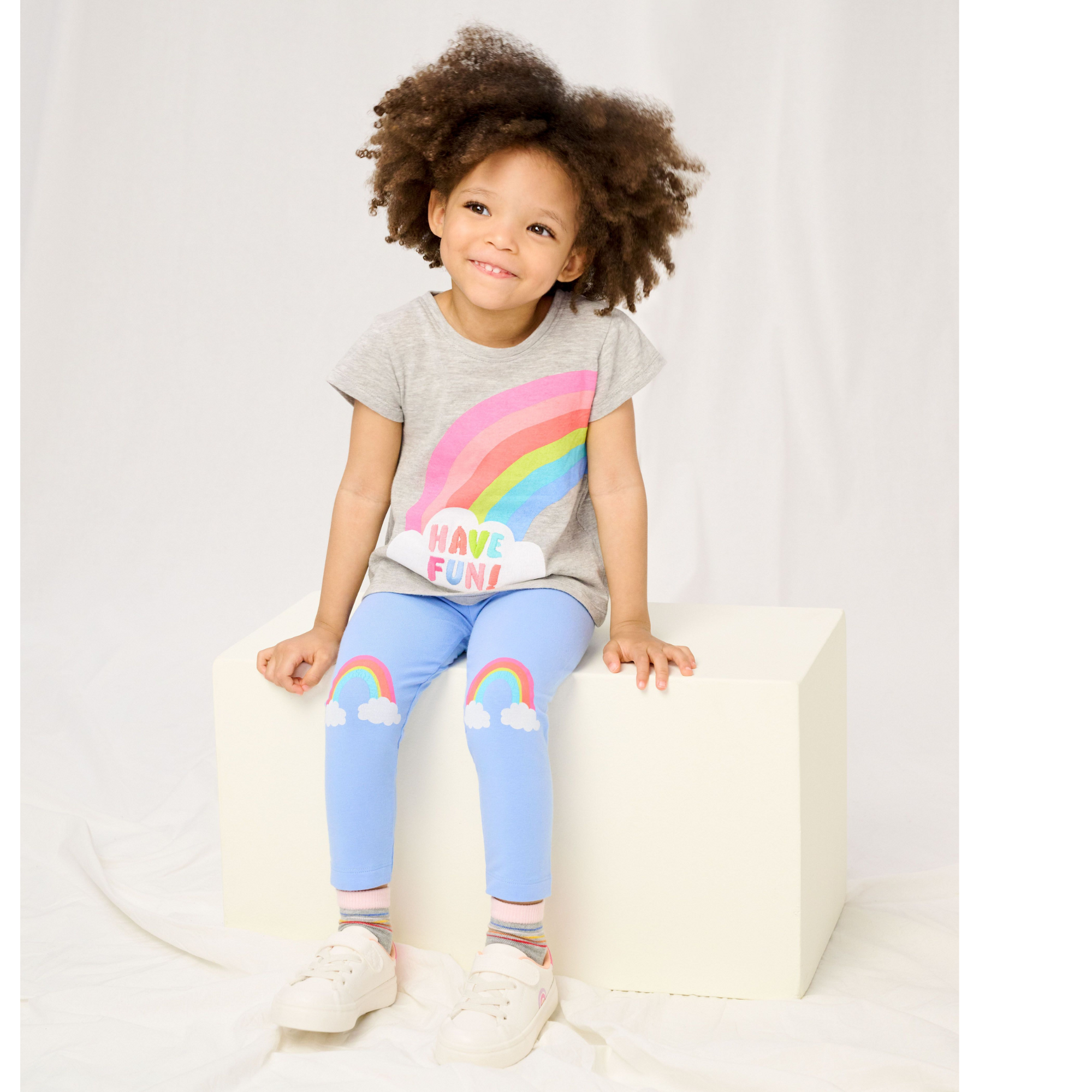 Hatley Summer Rainbow Toddler Leggings - Vista Blue