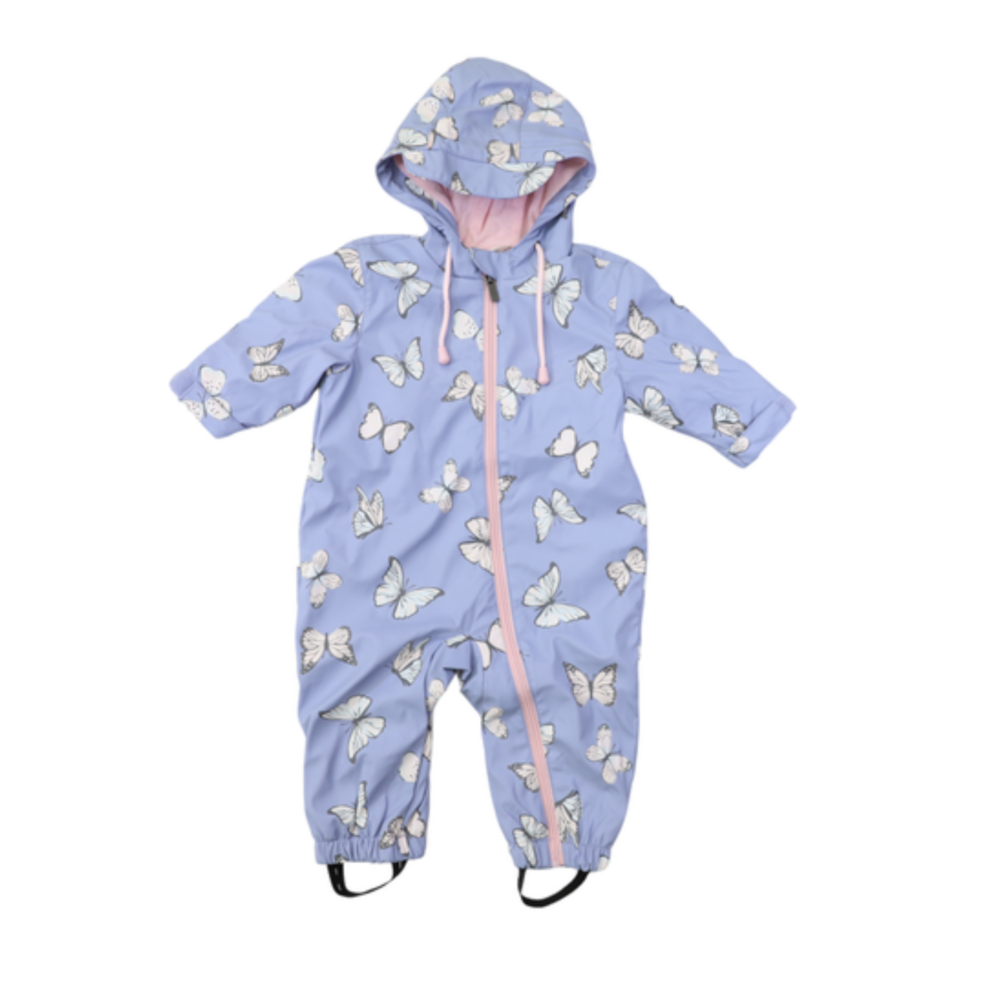 Korango Butterfly Colour Change Terry Towelling Lined Zip Rain Suit - Blue Heron