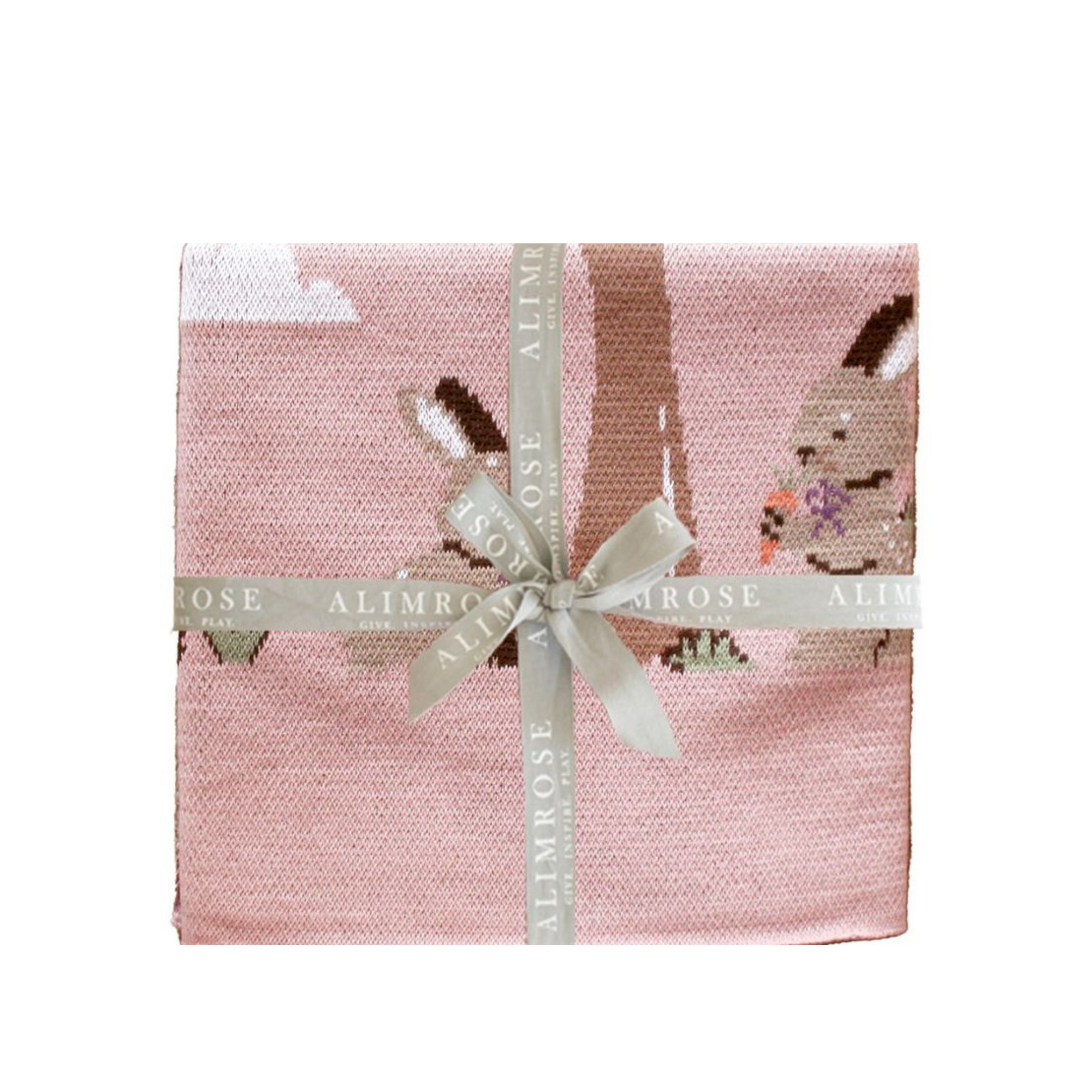 Alimrose Bunnies Day Out Baby Blanket - Petal