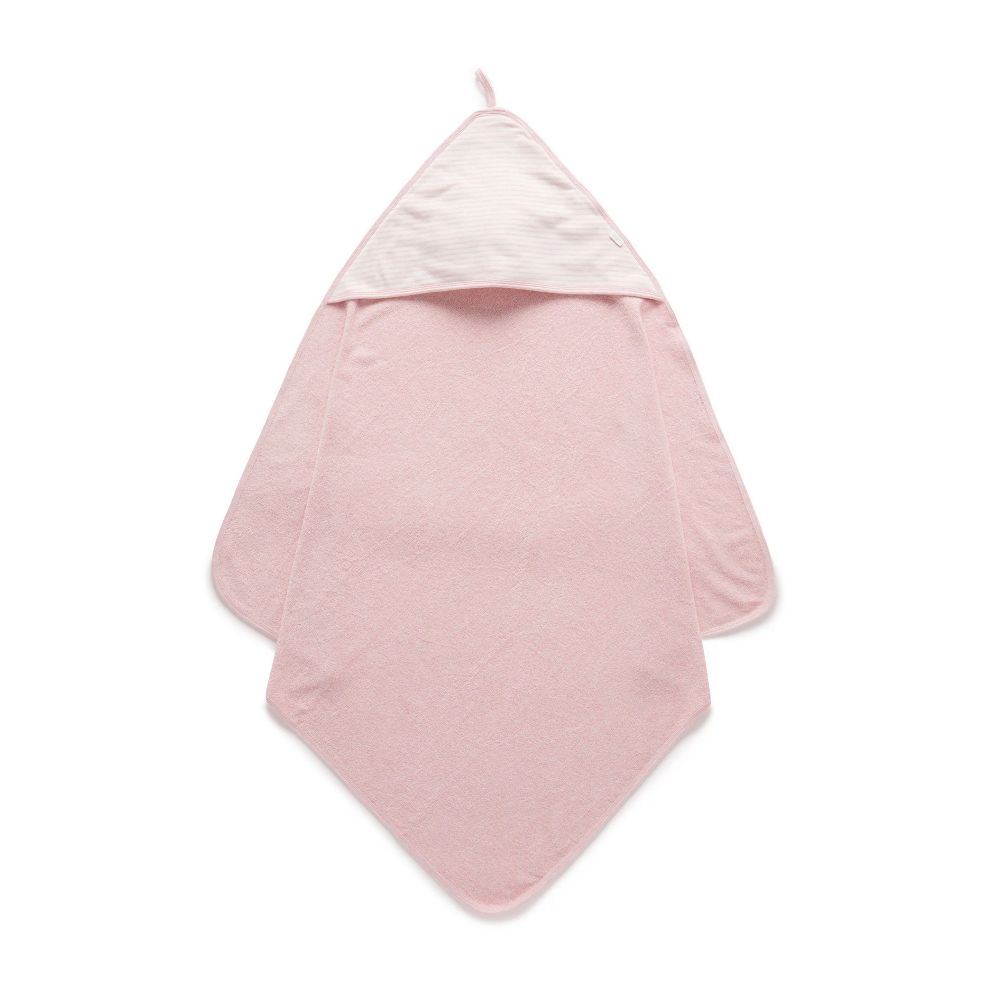 Purebaby Essential Hooded Towel - Pink Melange