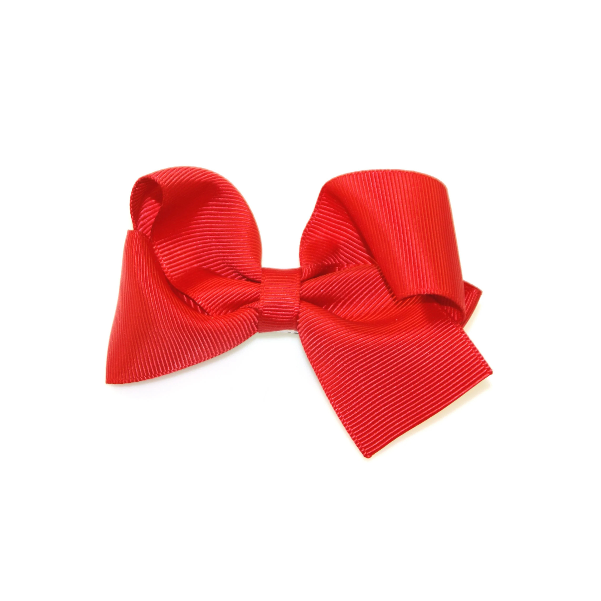 Grosgrain Medium Turned Bow Clip - Red