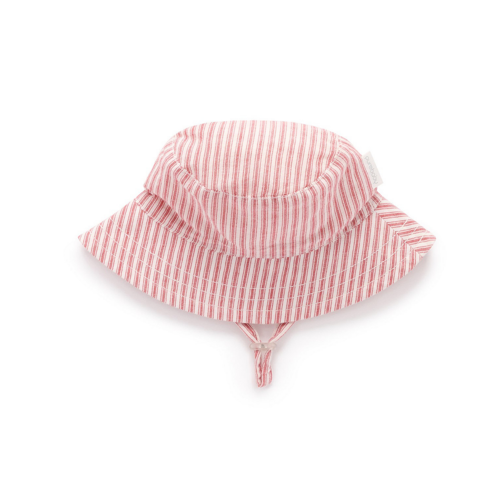 Purebaby Striped Bucket Hat - Red Ticking