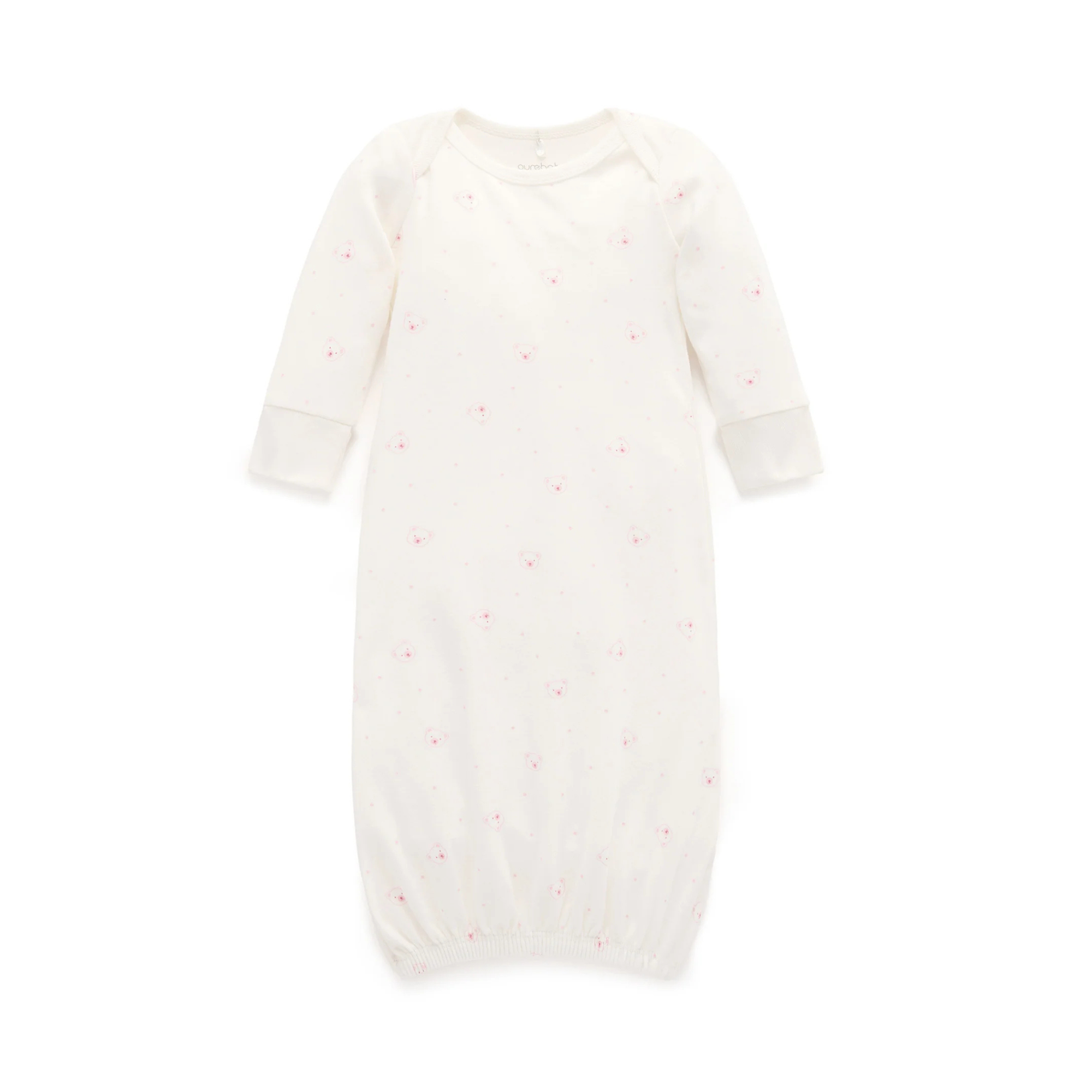 Purebaby Sleepsuit - Pale Pink Bear